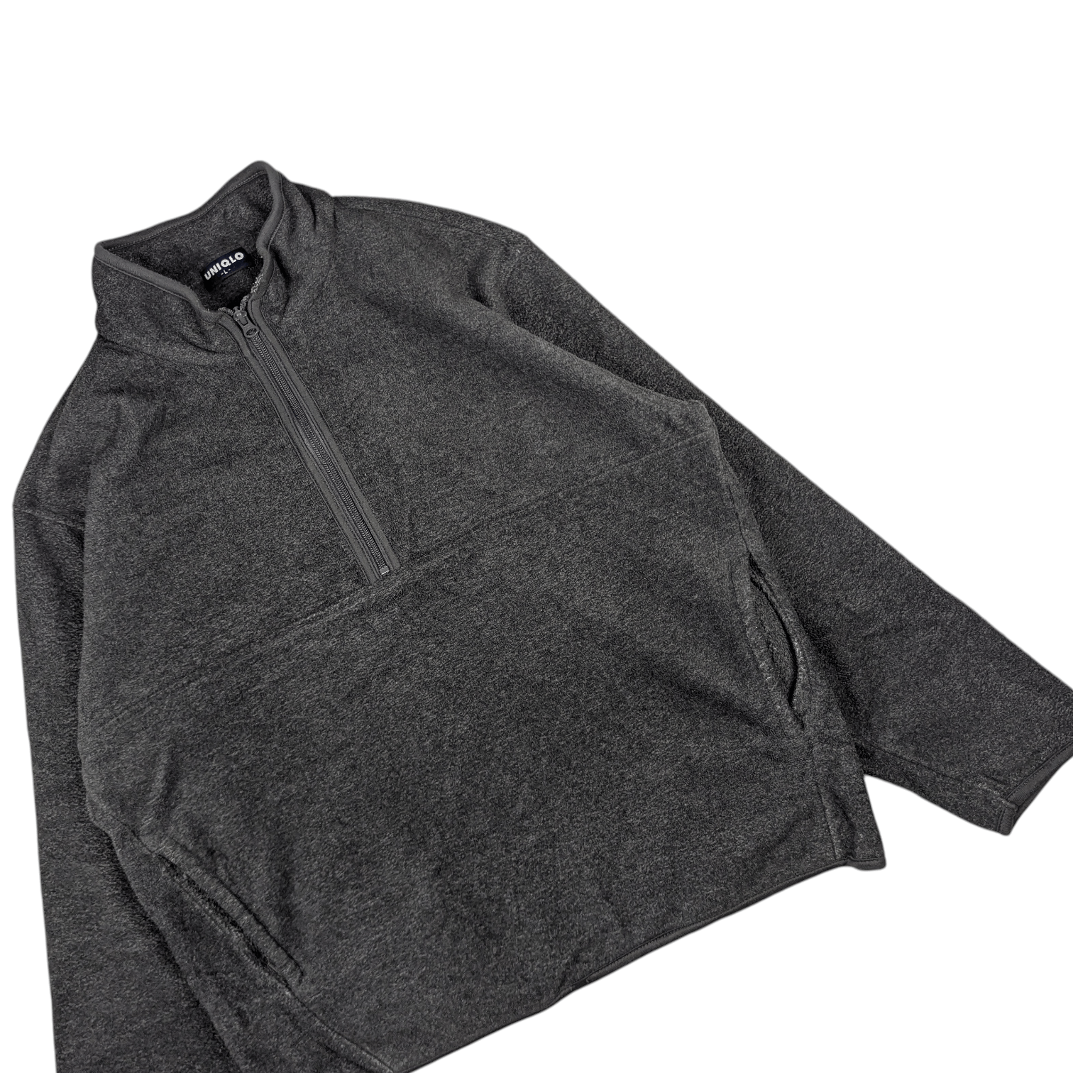 Uniqlo Vintage 90's UNIQLO Grey Fleece Sweatshirts Sherpa Pullover Size US L / EU 52-54 / 3 - 5 Thumbnail
