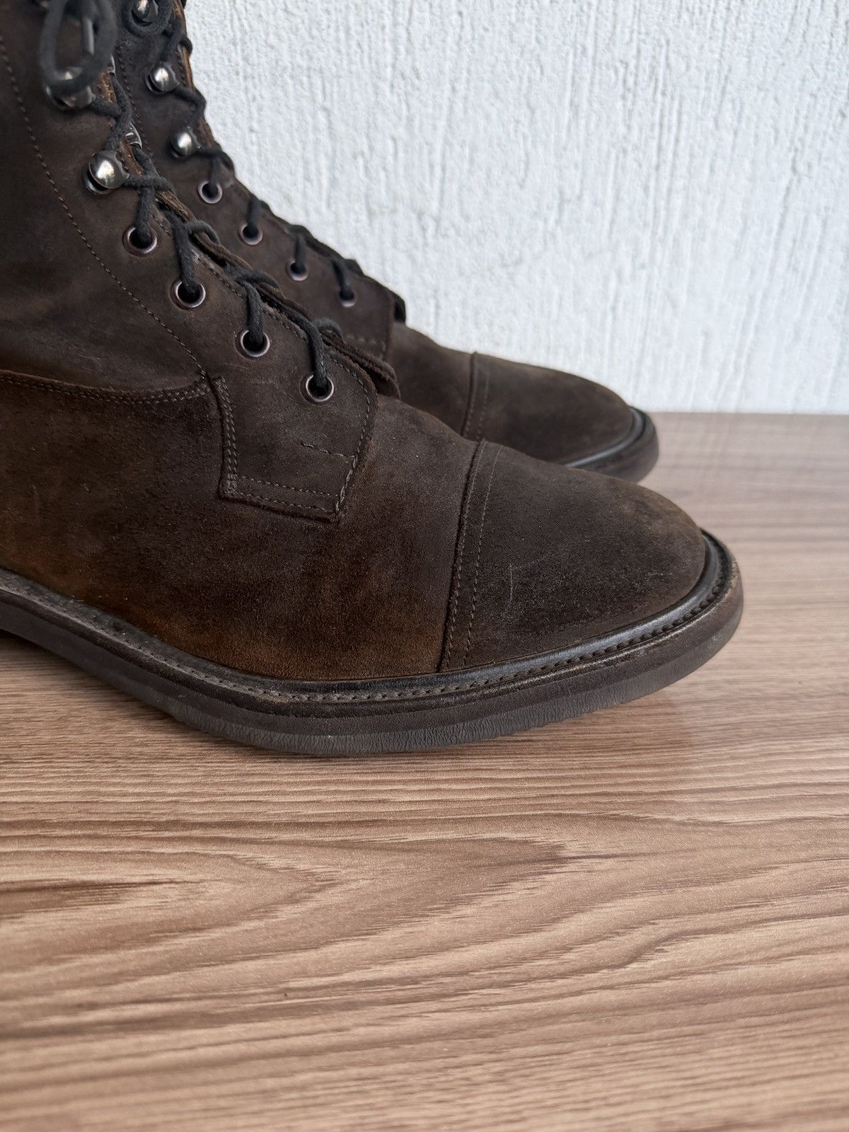 Evan Kinori × Tricker's Grassmere oiled waxed suede boots Size US 10.5 / EU 43-44 - 2 Thumbnail