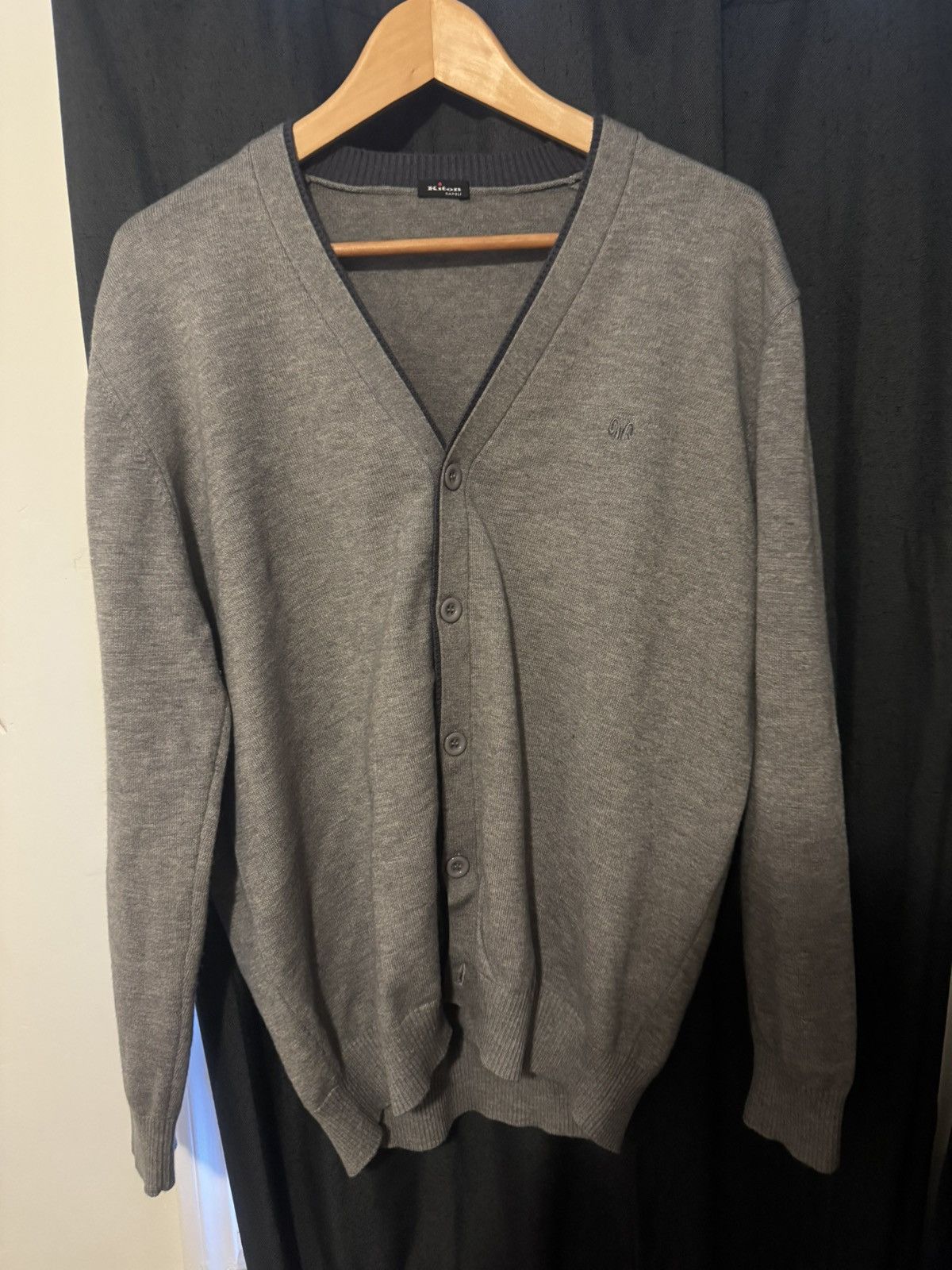 Kiton Gray Kiton Cashmere Cardigan Sweater Size US L / EU 52-54 / 3 - 1 Thumbnail