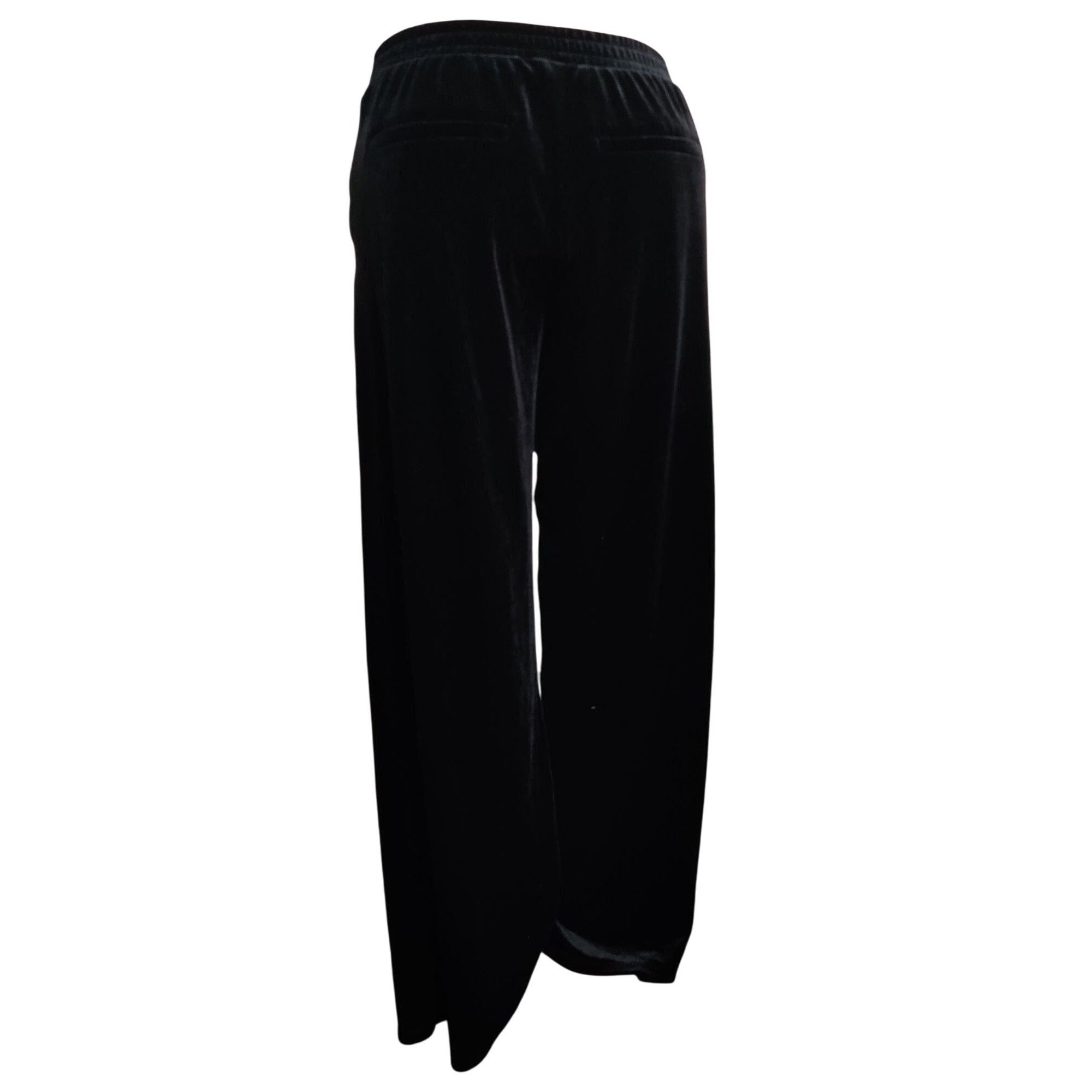 Other Time and Tru Pants Womens L Black Velour Lounge Pull On Wide Size 34" / US 12 / IT 48 - 3 Thumbnail