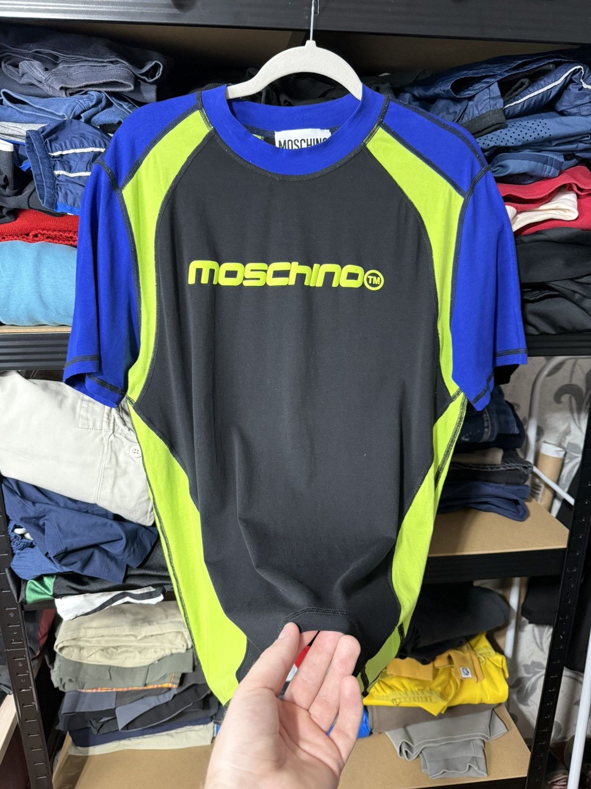 Moschino Moschino Couture Multicolor Colour-Block Logo T-Shirt Size US L / EU 52-54 / 3 - 4 Thumbnail