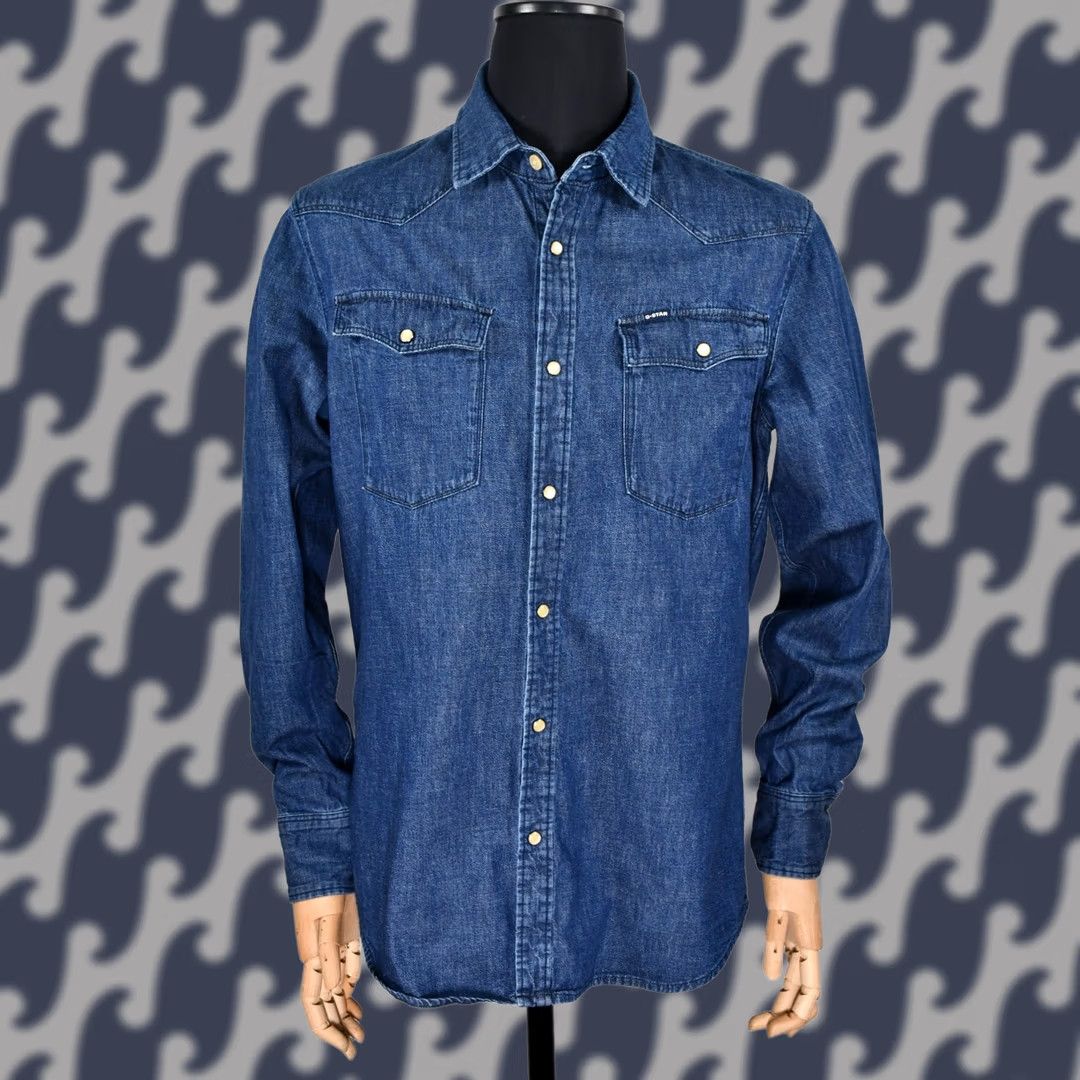 G-Star G-Star 3301 Slim Shirt Denim Button-Up XL Men's Blue Cotton Denim Shirt XL Size US XL / EU 56 / 4 - 1 Thumbnail