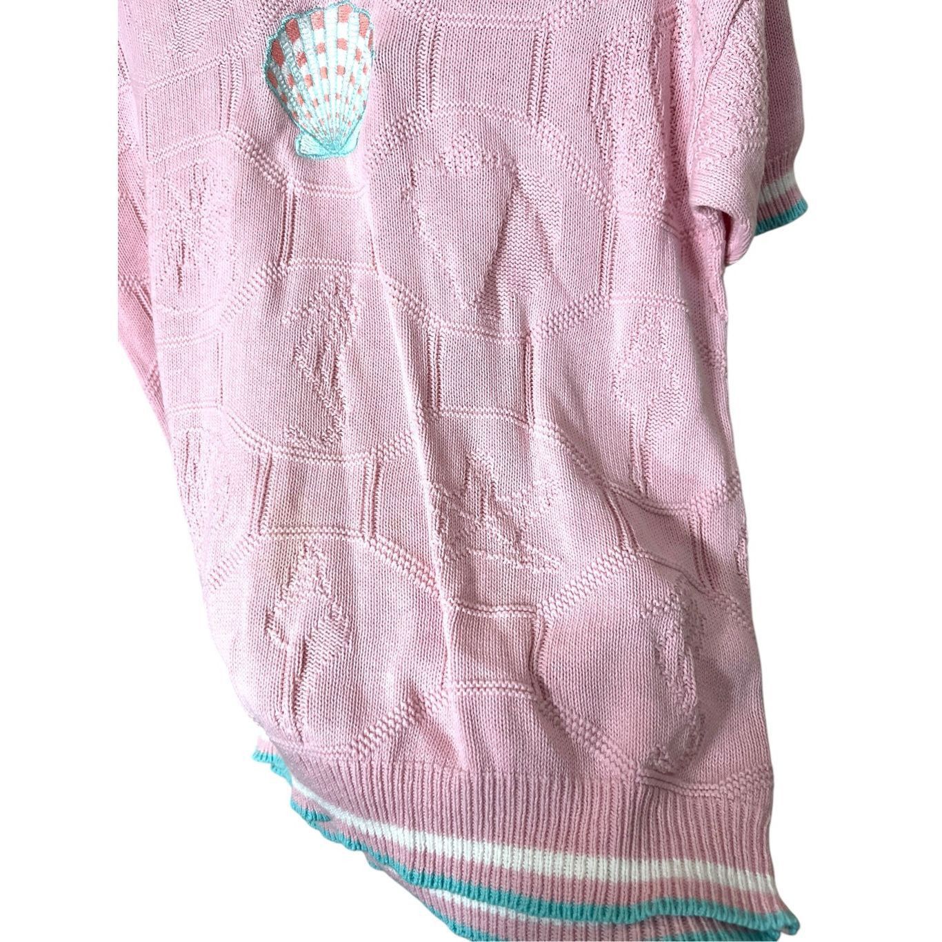Other Vintage Isle Of Cotton Light Pink Seashell Beach Theme Sweat Size XL / US 12-14 / IT 48-50 - 3 Thumbnail