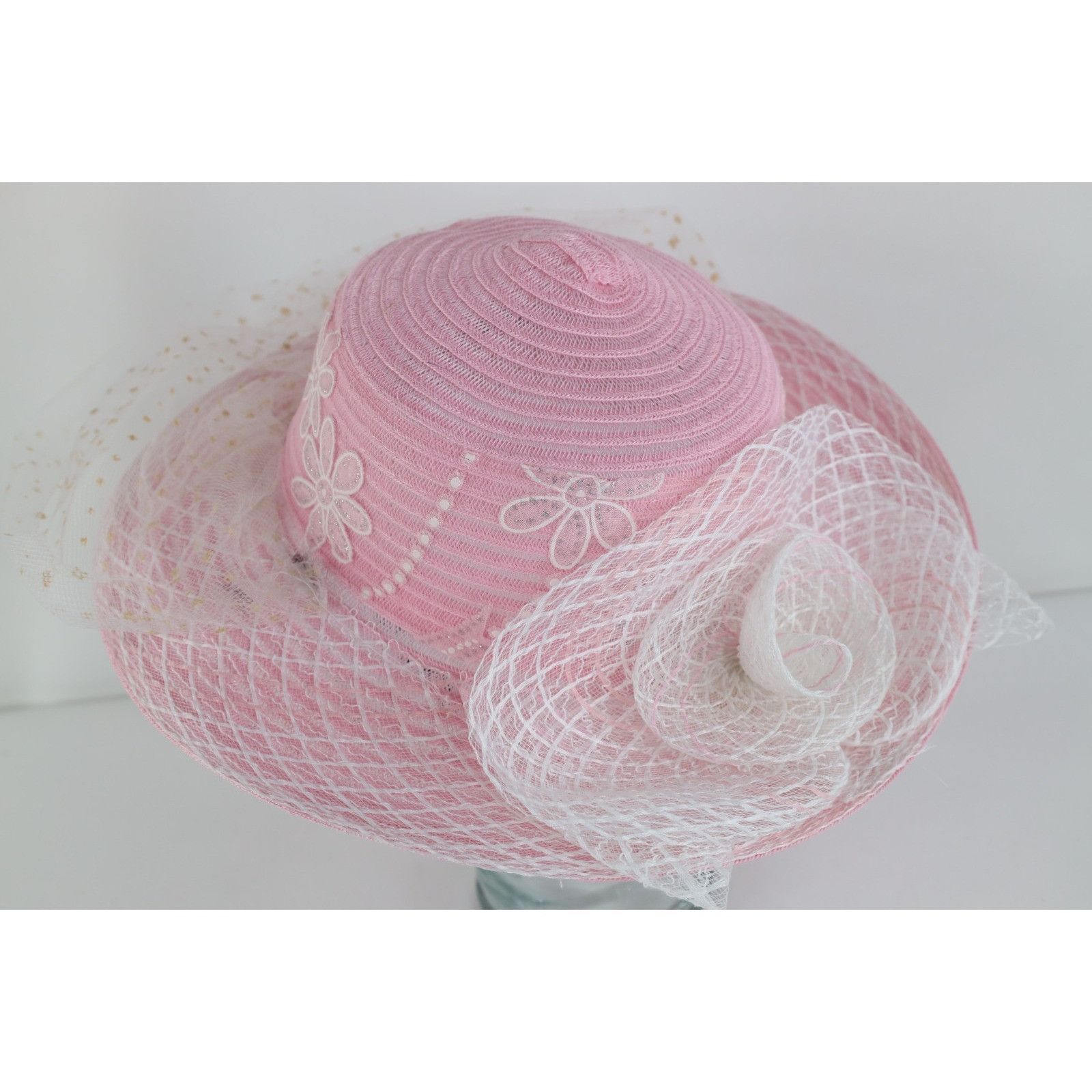 Vintage Vintage 90s Streetwear Lace Birdcage Flower Derby Church Hat Size ONE SIZE - 4 Thumbnail