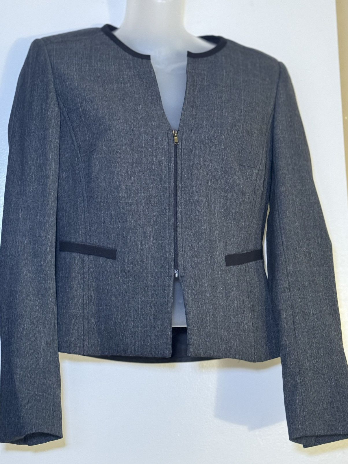 Other Sandro Ferrone Roma Grey Zippered Blazer Jacket Size M / US 6-8 / IT 42-44 - 10 Thumbnail