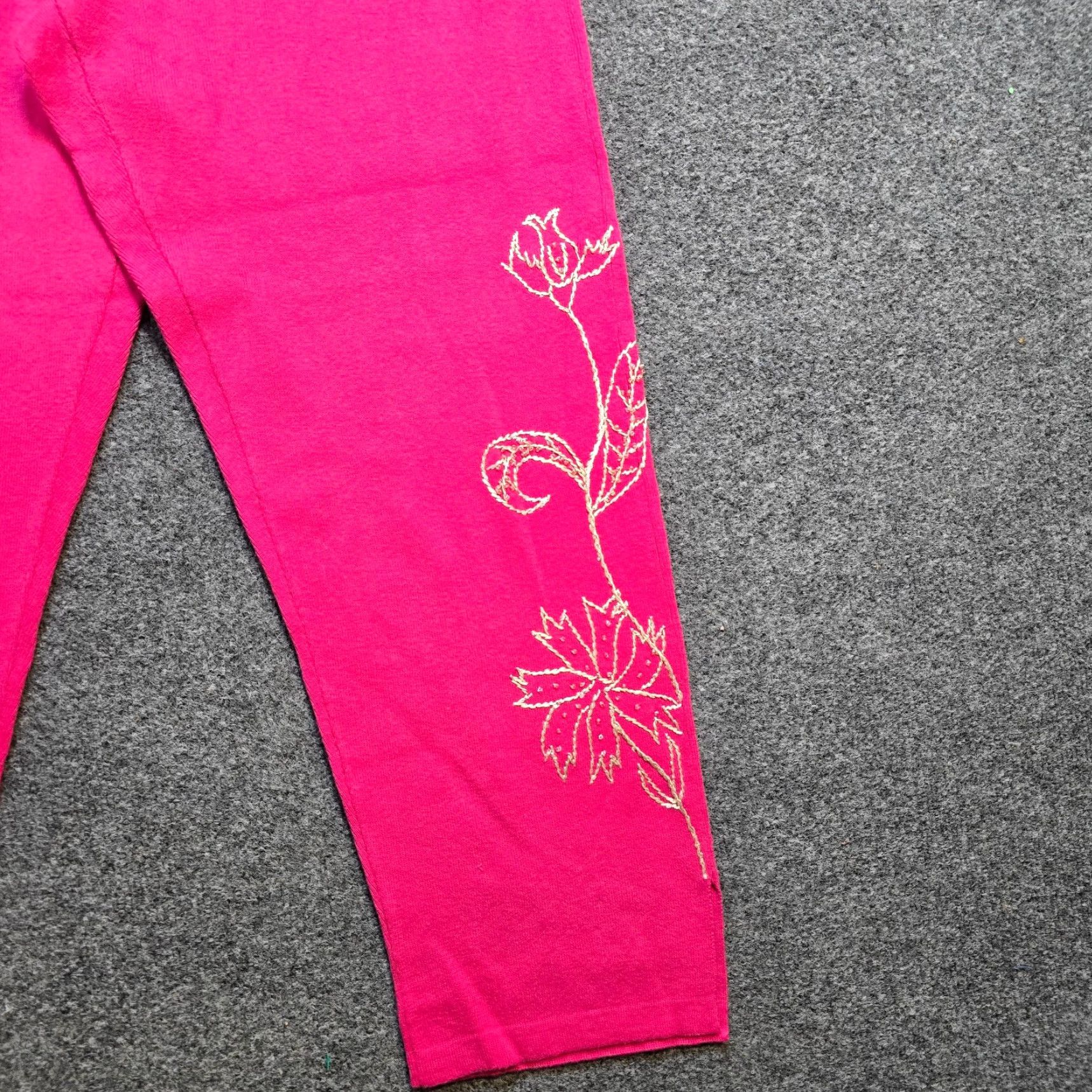 Vintage VINTAGE Storybook Knits Sweatpants Womens Size Large Pink Floral Embroidery Ramie Casual Size 36" / US 14 / IT 50 - 3 Thumbnail