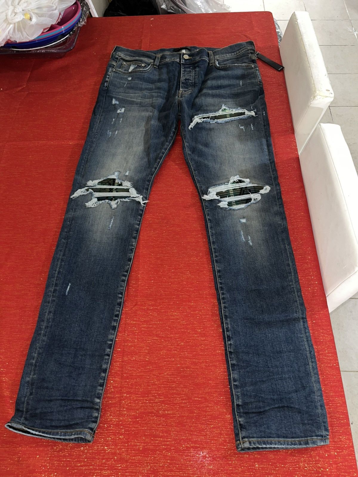 Amiri Amiri MX1 Plaid Jean Sz 38 Size US 38 / EU 54 - 13 Thumbnail