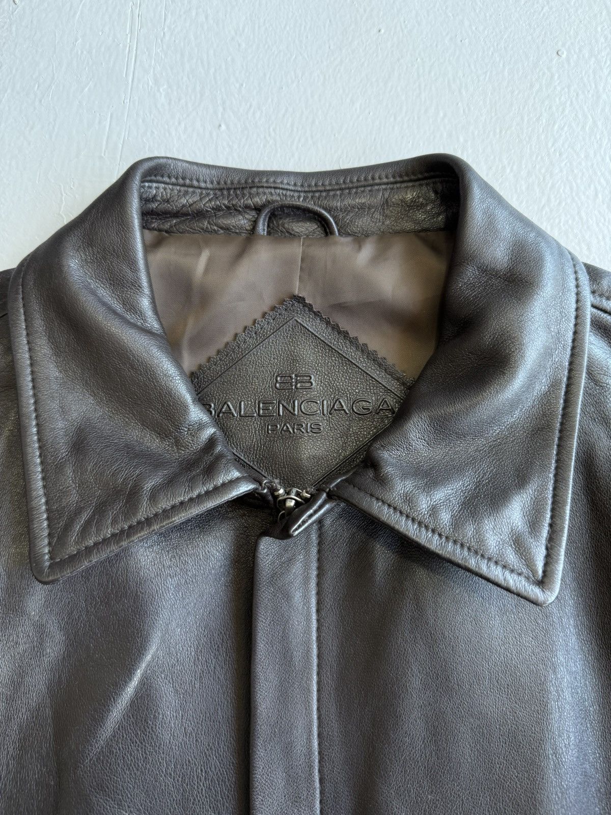 Balenciaga × Vintage Nicolas Ghesquiere - Balenciaga - Zip Leather Jacket Size US L / EU 52-54 / 3 - 6 Thumbnail