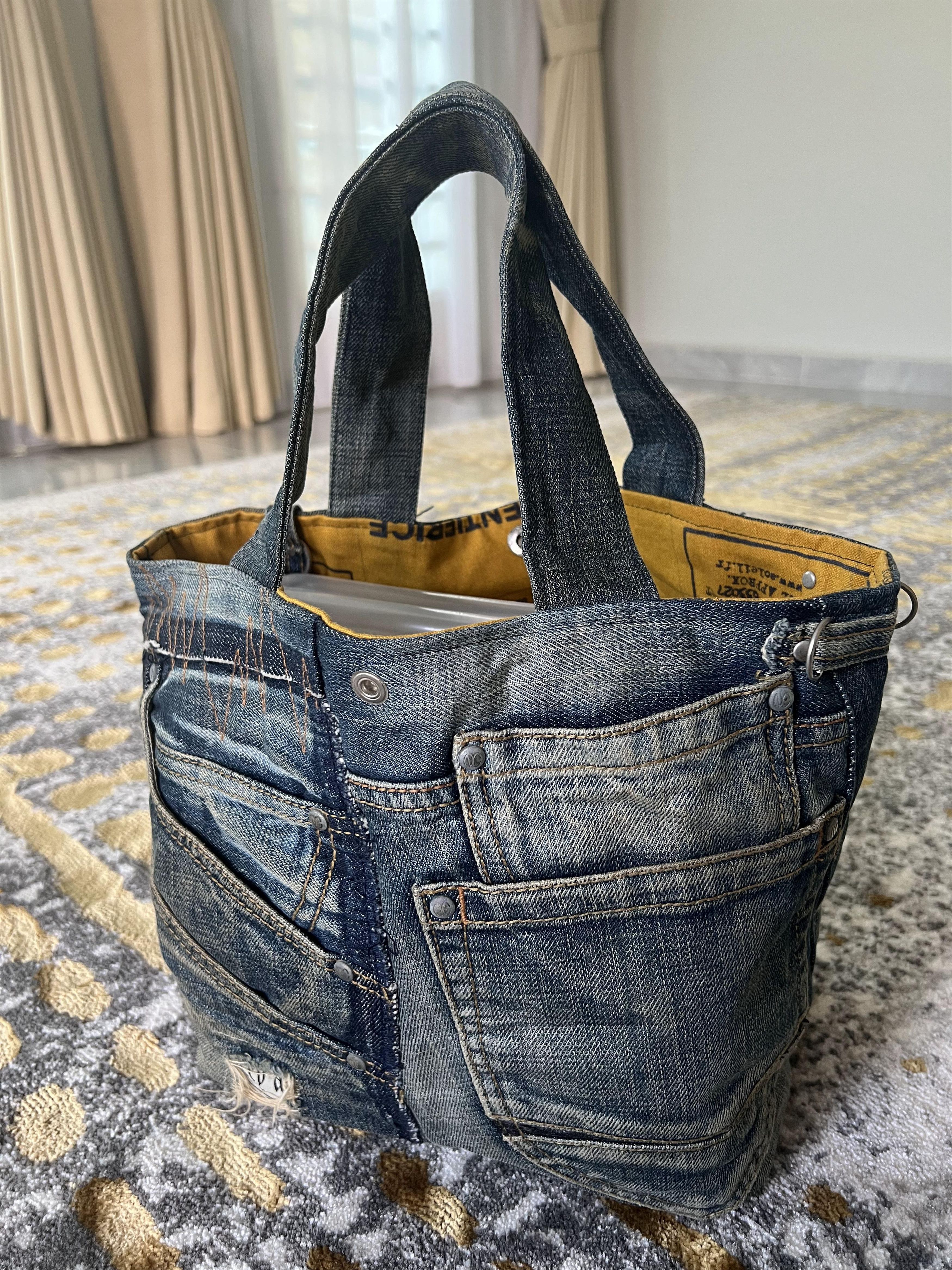 Japanese Brand × Nicole Club Nicole Club for Men reworked distressed denim tote Size ONE SIZE - 1 Thumbnail