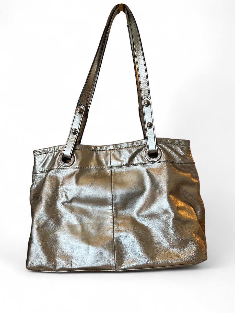 Other B. Makowsky Gold Metallic Leather Shoulder Bag Size ONE SIZE - 2 Thumbnail