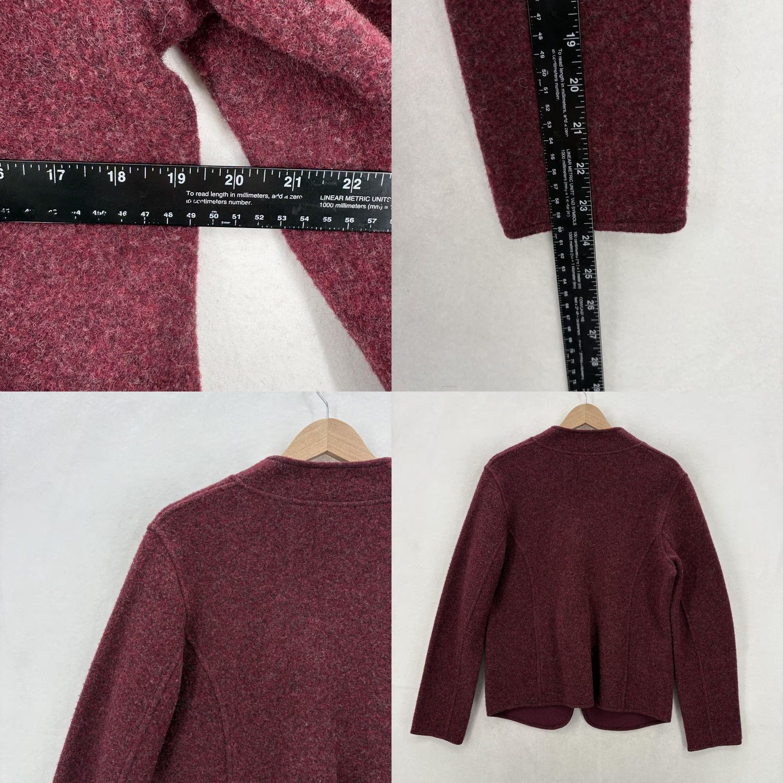 Eileen Fisher Eileen Fisher Cardigan Sweater Womens Medium Red V-Neck Knit Wool Blend Cotton Knitwear with Pockets Button Size M / US 6-8 / IT 42-44 - 8 Thumbnail