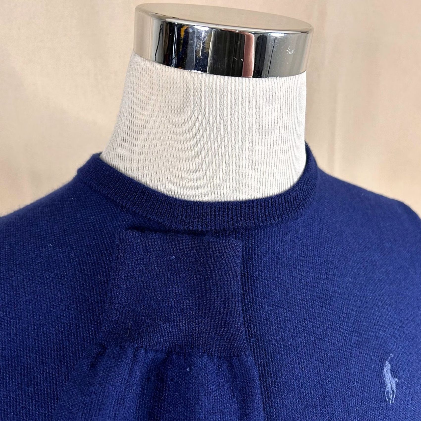 Polo Ralph Lauren Polo Ralph Lauren Medium Slim Fit Sweater Merino Wool Silk Navy Blue Crewneck Size US M / EU 48-50 / 2 - 5 Thumbnail