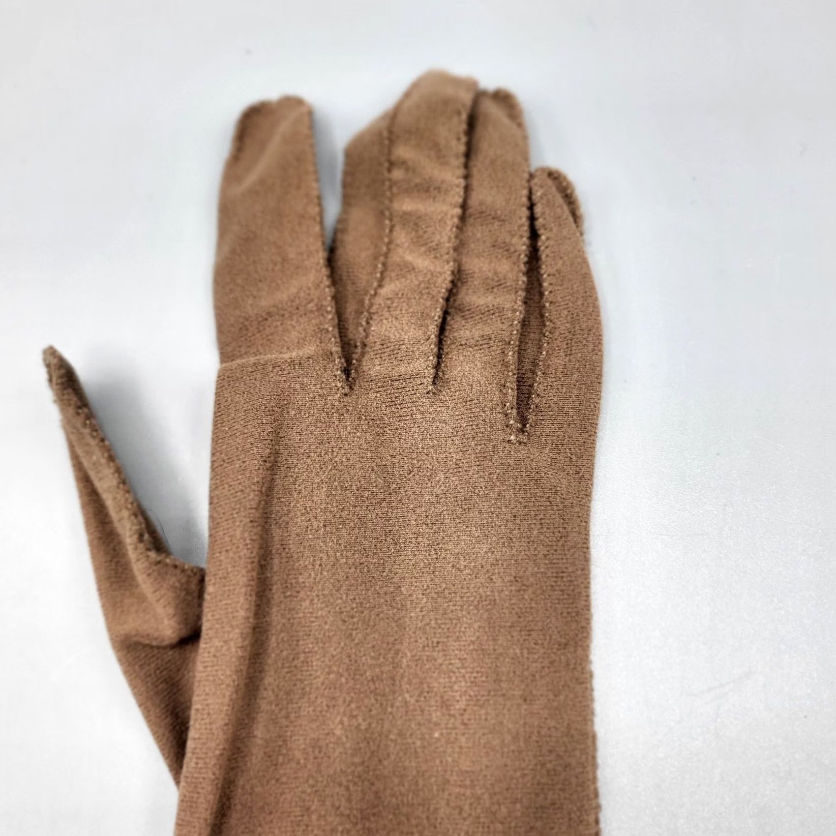 Vintage VINTAGE Brown Opera Gloves Womens One Size Stretch Formal Size ONE SIZE - 2 Thumbnail
