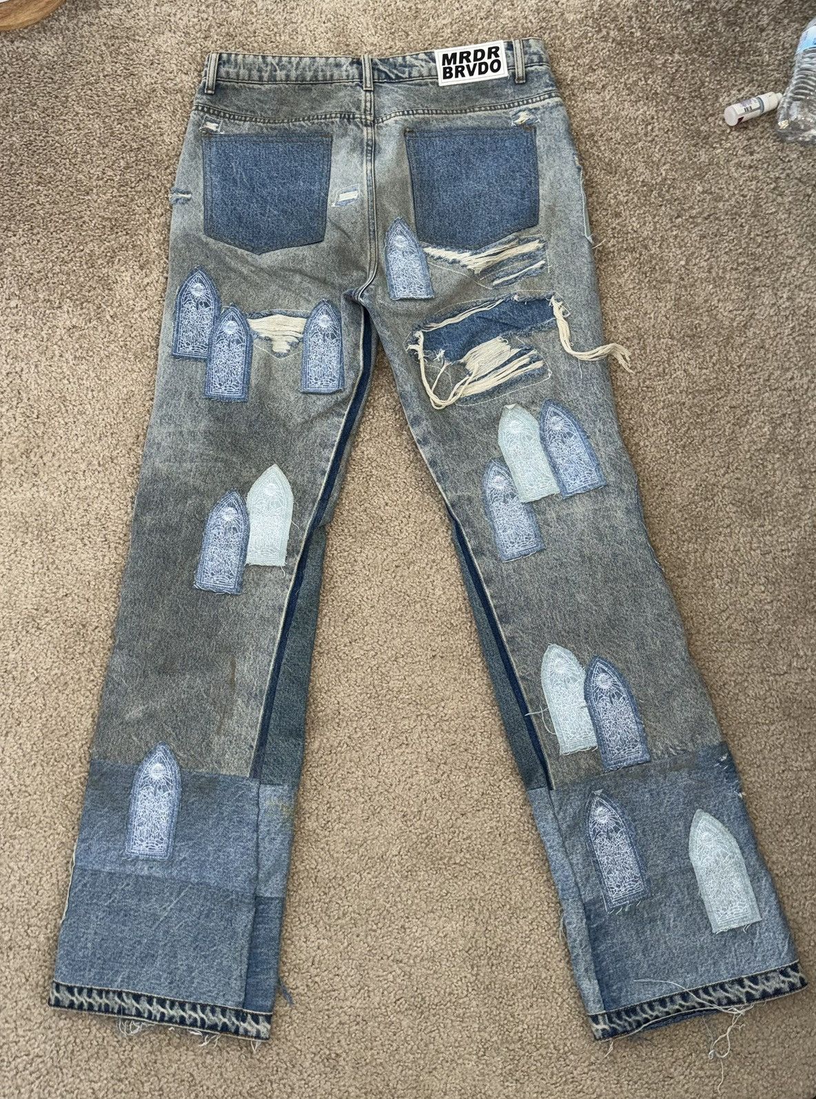 Who Decides War PATCHED ARCH REPAIRED BLOWOUT DENIM Size US 34 / EU 50 - 2 Thumbnail
