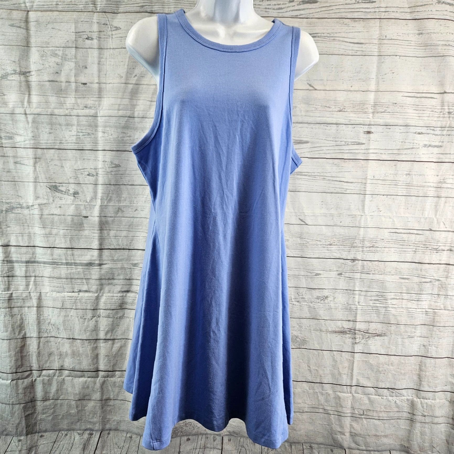 Vintage A New Day Dress Womens Sz Large Blue Sleeveless Cotton Blend Size L / US 10 / IT 46 - 2 Thumbnail