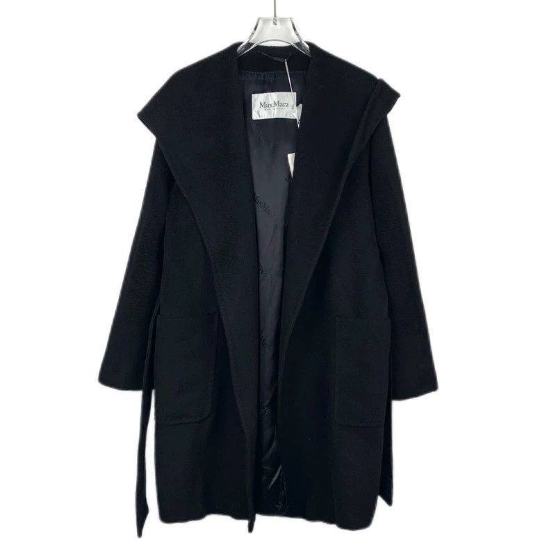 Max Mara Max Mara Black hooded belted cashmere coat Size M / US 6-8 / IT 42-44 - 1 Thumbnail