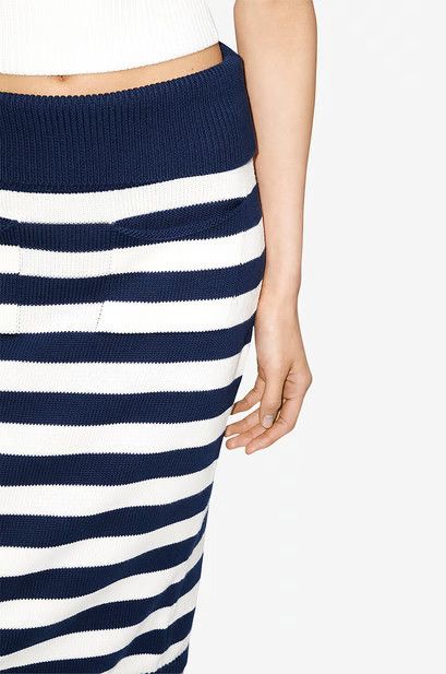 Kenzo o1y1025 Midi Skirt in Blue/White Size 27" / US 4 / IT 40 - 5 Thumbnail