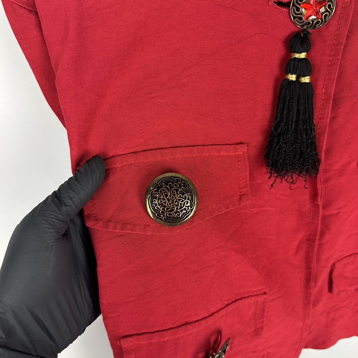 Sandro Vintage Rare Sandro 80’s Red Napaleon Cropped Blazer Size M / US 6-8 / IT 42-44 - 6 Thumbnail