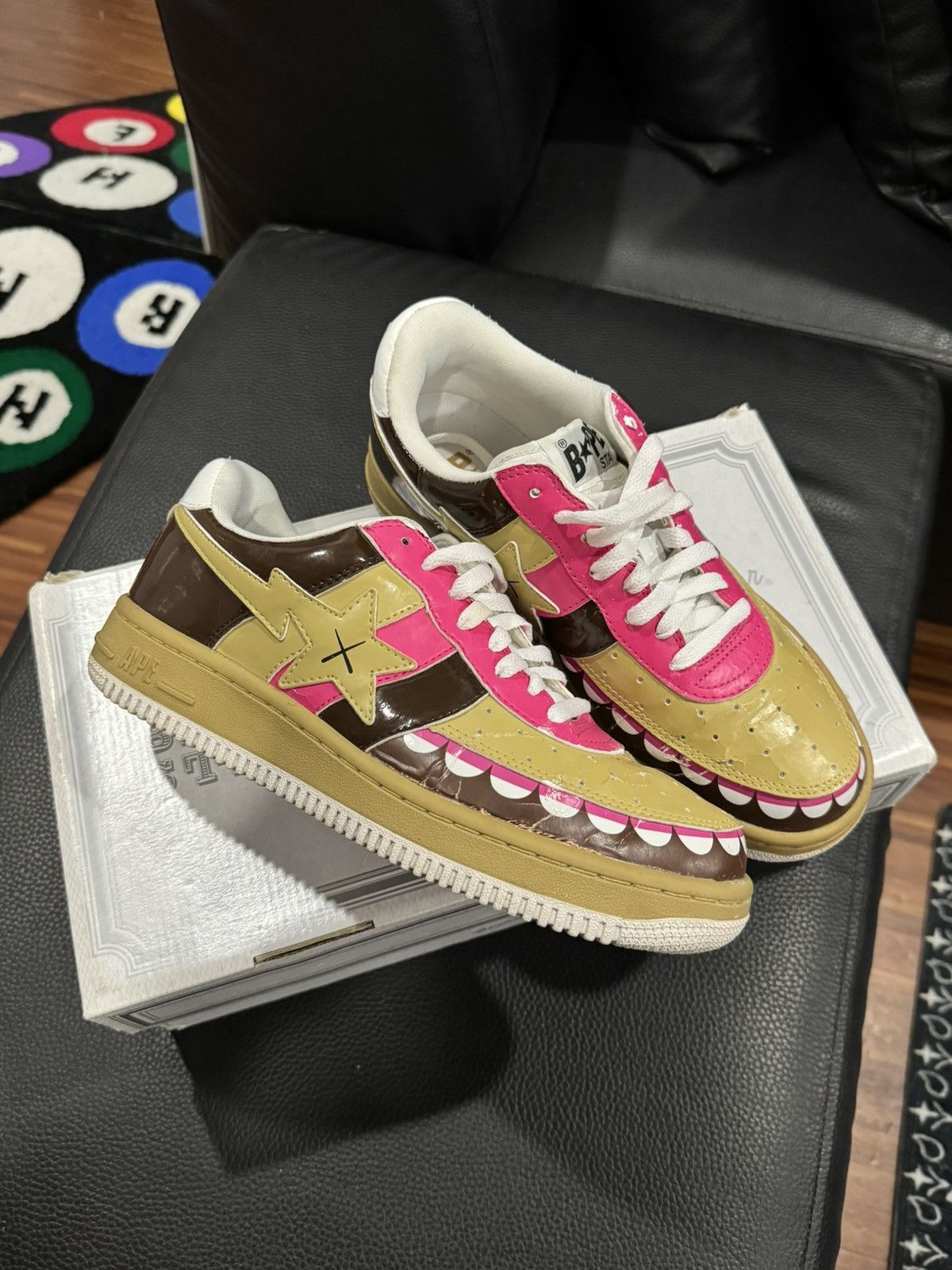 image of Bape x Kaws Chompers Bapesta (2006) Shoes in Coffee, Men's (Size 8.5)