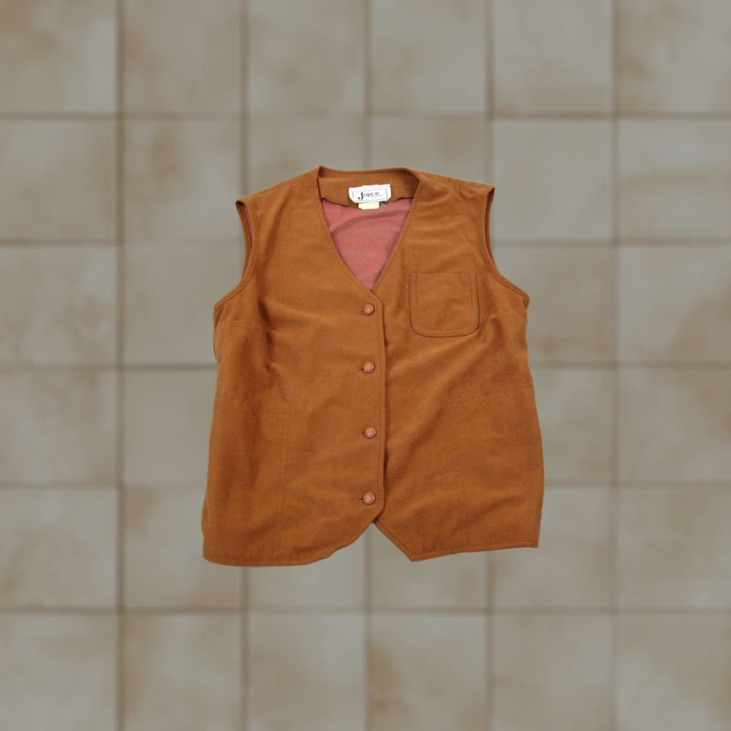 Vintage VINTAGE Joyce Vest Teens 9-10 Brown Button Front Western 60s Made in USA Size M / US 6-8 / IT 42-44 - 1 Thumbnail