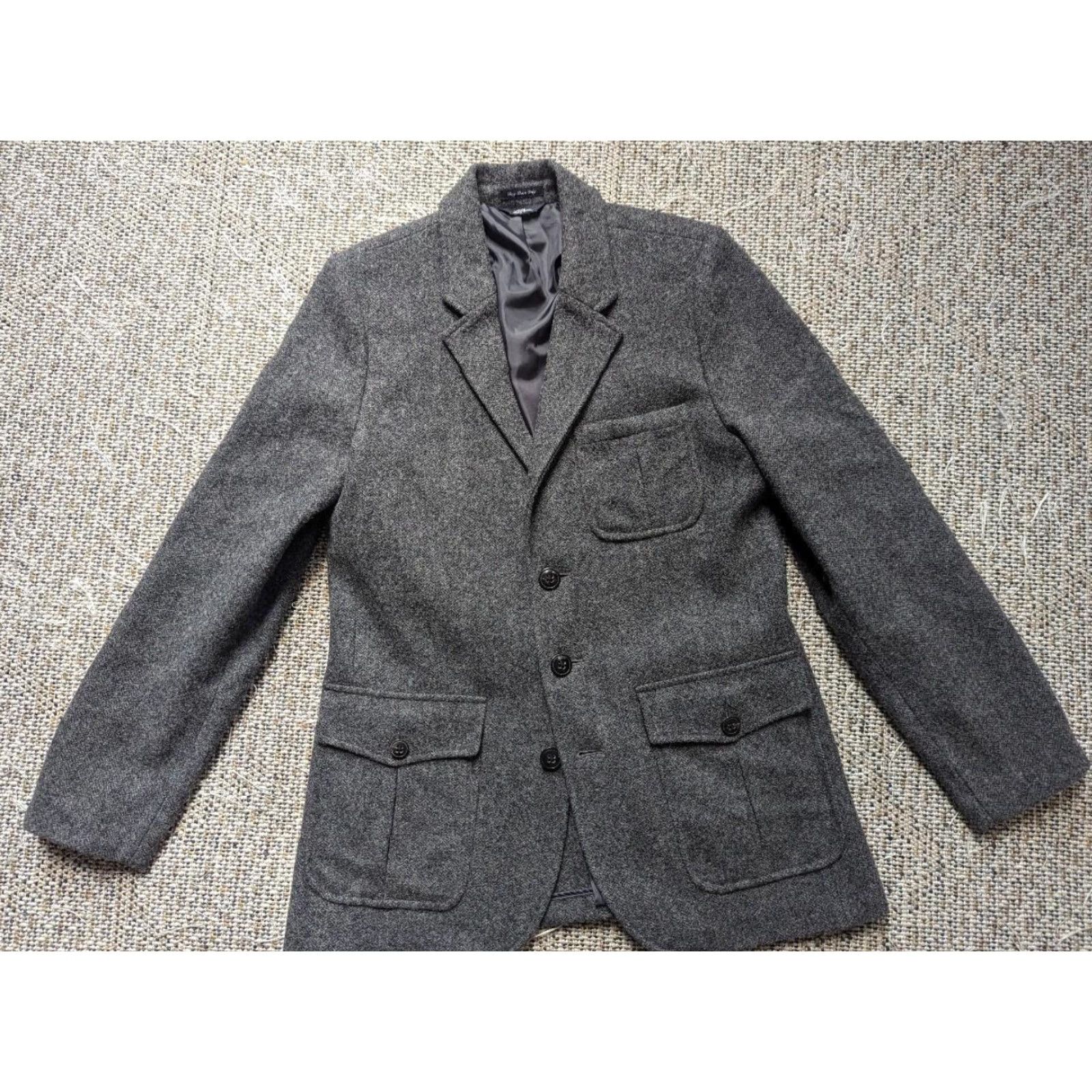 Vintage VINTAGE LL Bean blazer Tweed gray 38R Wool Donegal Single-Breasted Notch Lapel Mens Blazer Size 38R - 2 Thumbnail