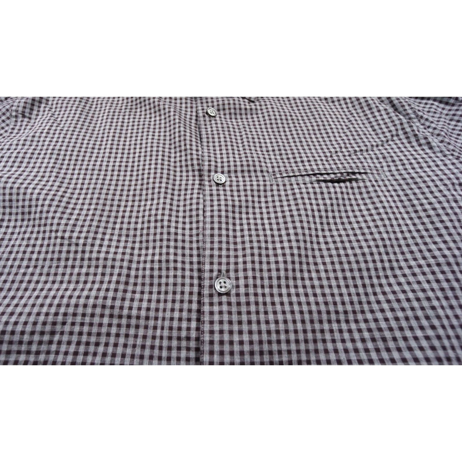 John Varvatos VINTAGE John Varvatos Shirt Mens L Burgundy Button Down Long Sleeve Check Size US L / EU 52-54 / 3 - 5 Thumbnail