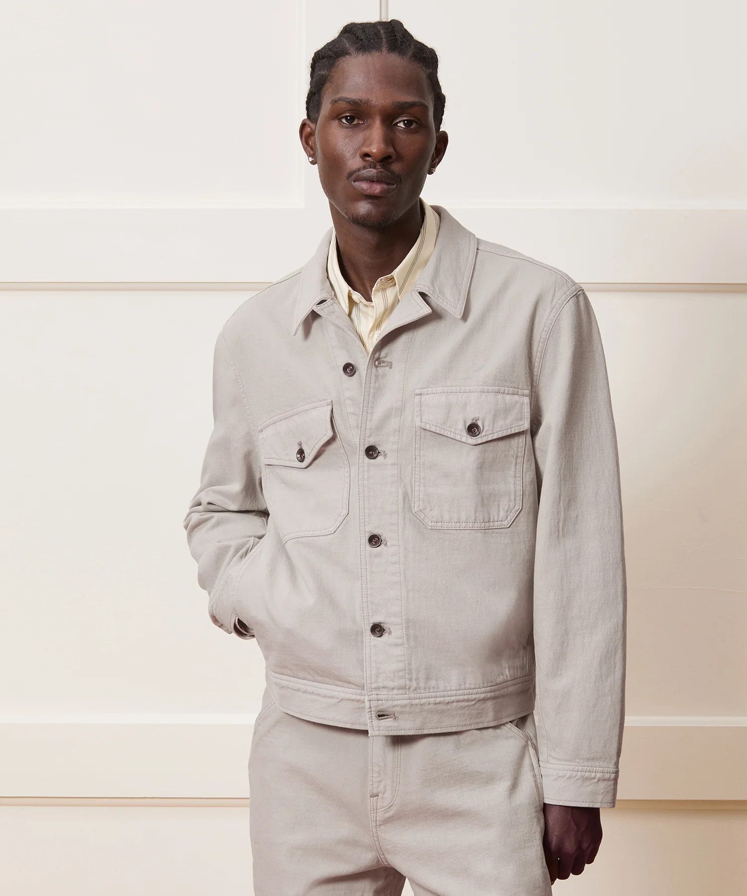 Todd Snyder Todd Snyder Cropped Eisenhower Jacket in Stone Medium $298 Size US M / EU 48-50 / 2 - 2 Thumbnail