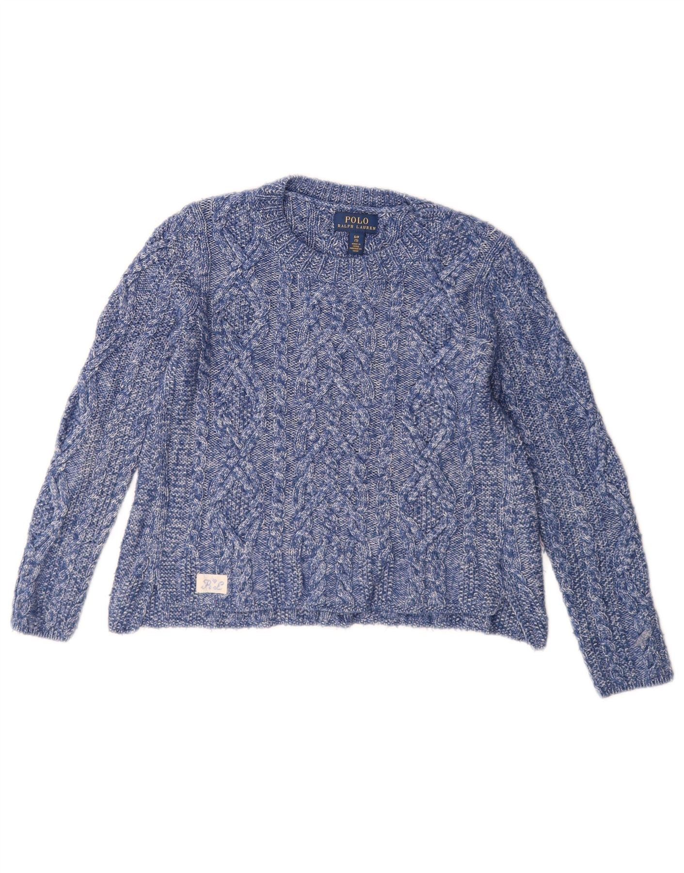 Polo Ralph Lauren Girls Boat Neck Jumper Sweater 6-7 Years Small Blue Size XS / US 0-2 / IT 36-38 - 1 Thumbnail