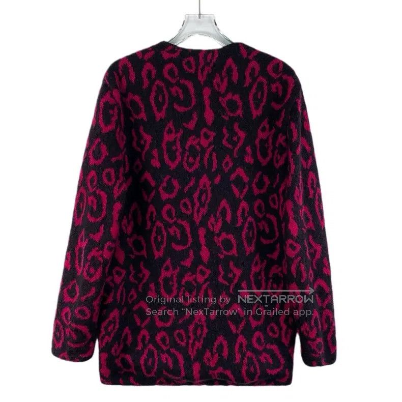 Saint Laurent Paris Saint Laurent Paris Color-Blocked Leopard Print Wool V-Nec Size US XS / EU 42 / 0 - 2 Thumbnail
