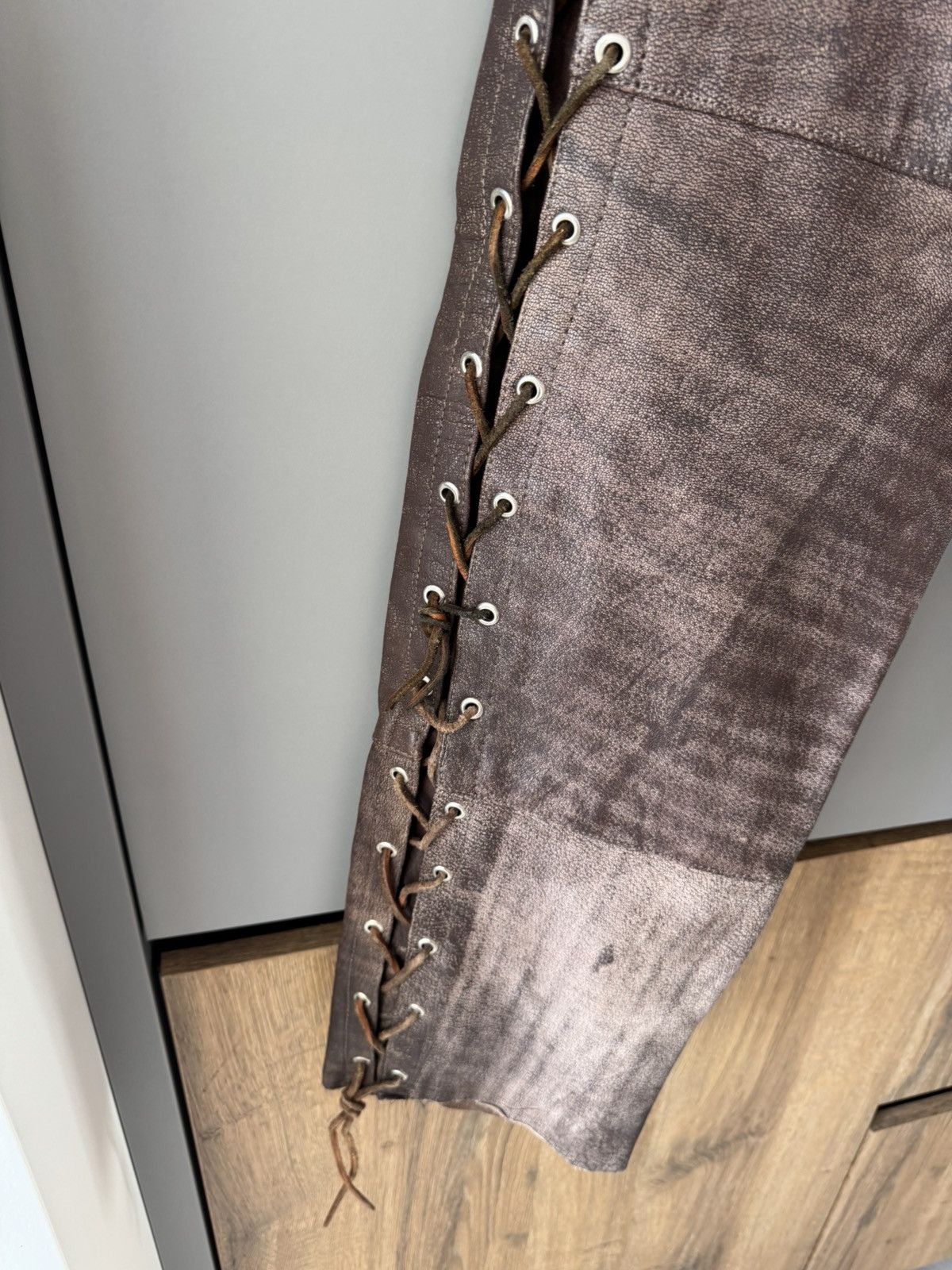 Genuine Leather Vintage Genuine Leather Biker Pants y2k Size US 36 / EU 52 - 3 Thumbnail