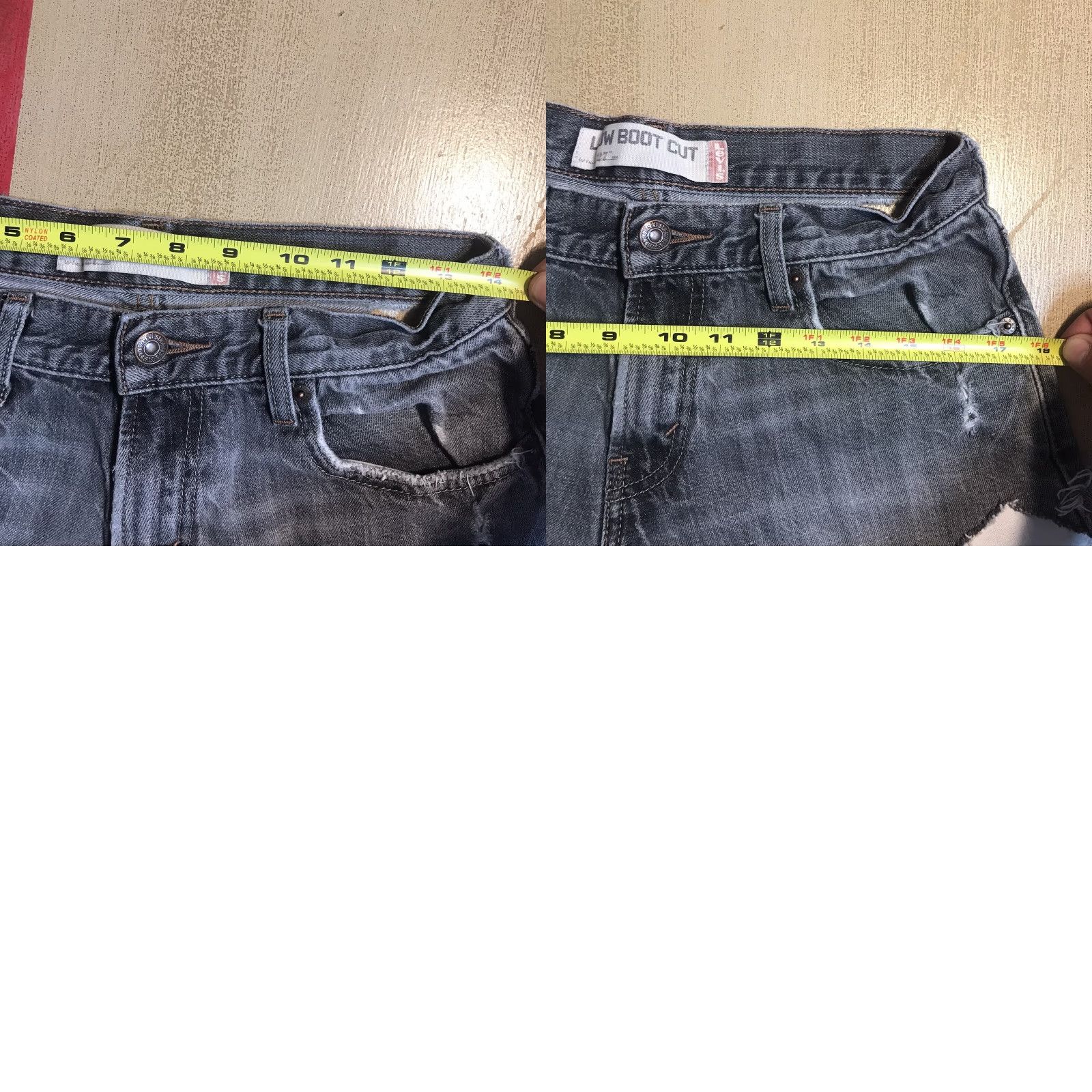 Levi's VINTAGE Levi's 527 Cut-Off Shorts Denim Woman 28 Black 90s Raw Hems 5-Pocket Shape Ladies Size 28" / US 6 / IT 42 - 8 Thumbnail