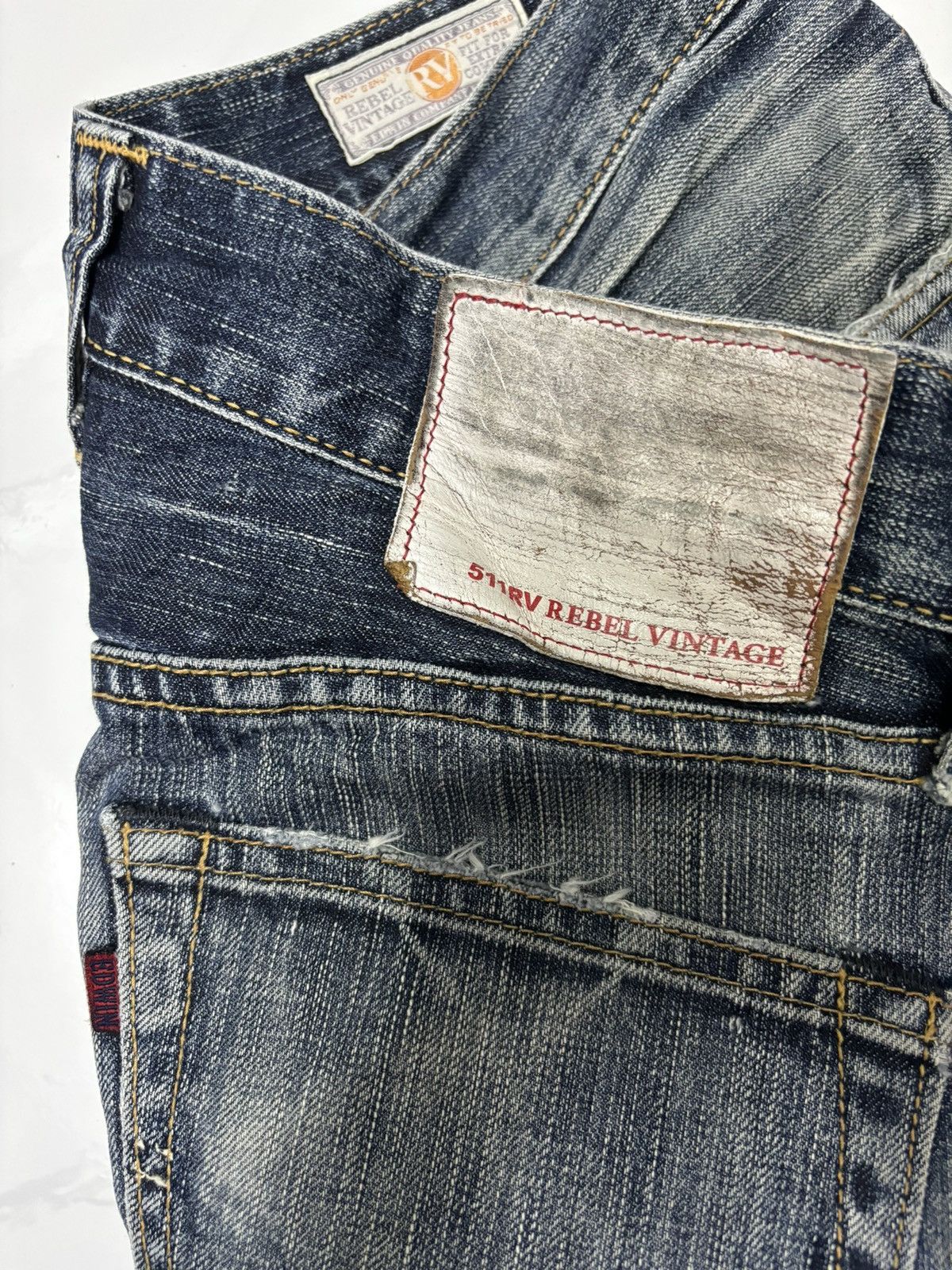 Edwin EDWIN 511 REBEL VINTAGE FLARED DISTRESSED DENIM FLARE JEANS Size US 30 / EU 46 - 11 Thumbnail