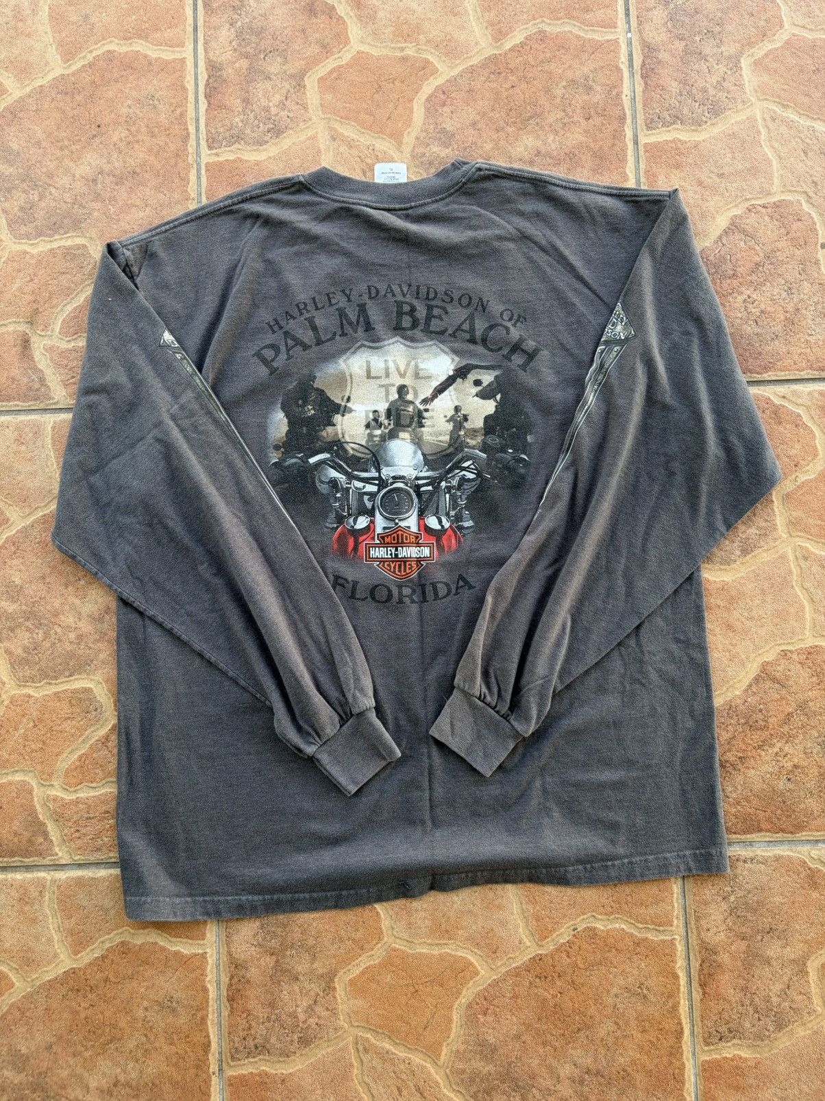 Harley Davidson Vintage Harley Davidson ling sleeve tshirt Size US XL / EU 56 / 4 - 3 Thumbnail