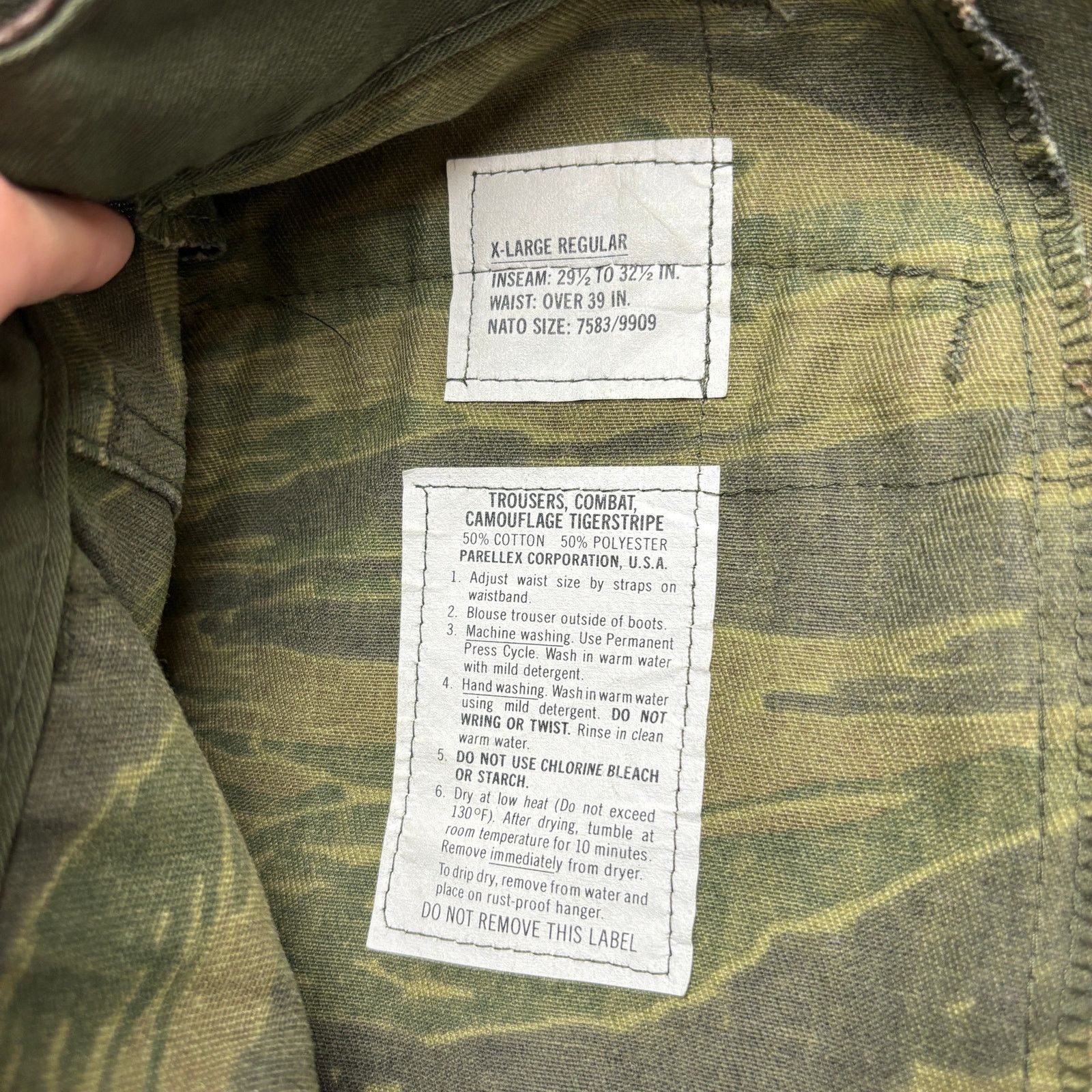 Vintage Vintage 70s Tiger Stripe US Military BDU Cargo Pants Men XL Size US 36 / EU 52 - 4 Thumbnail