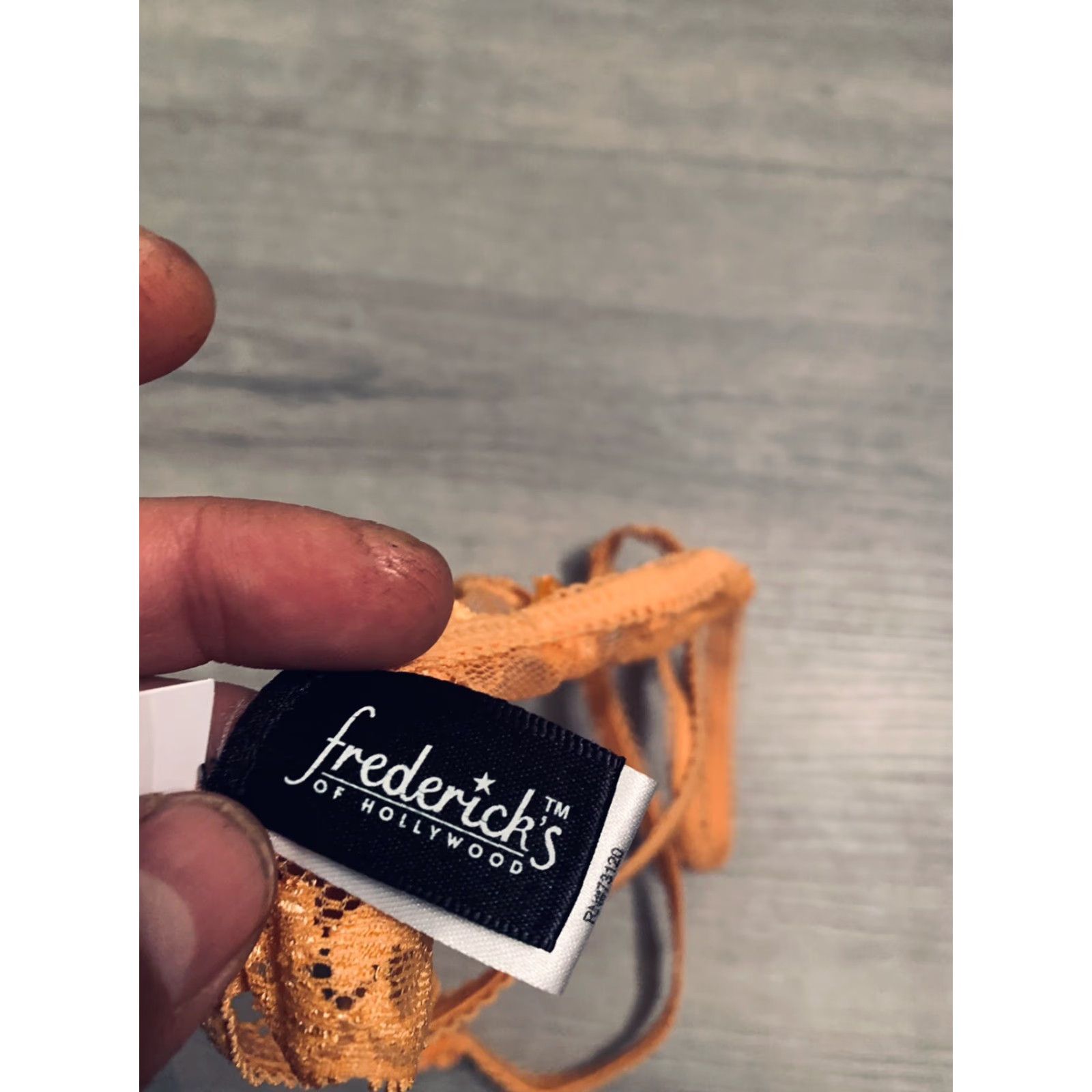 Vintage Fredricks Of Hollywood Thong Size Medium Orange Floral Lace Size ONE SIZE - 3 Thumbnail