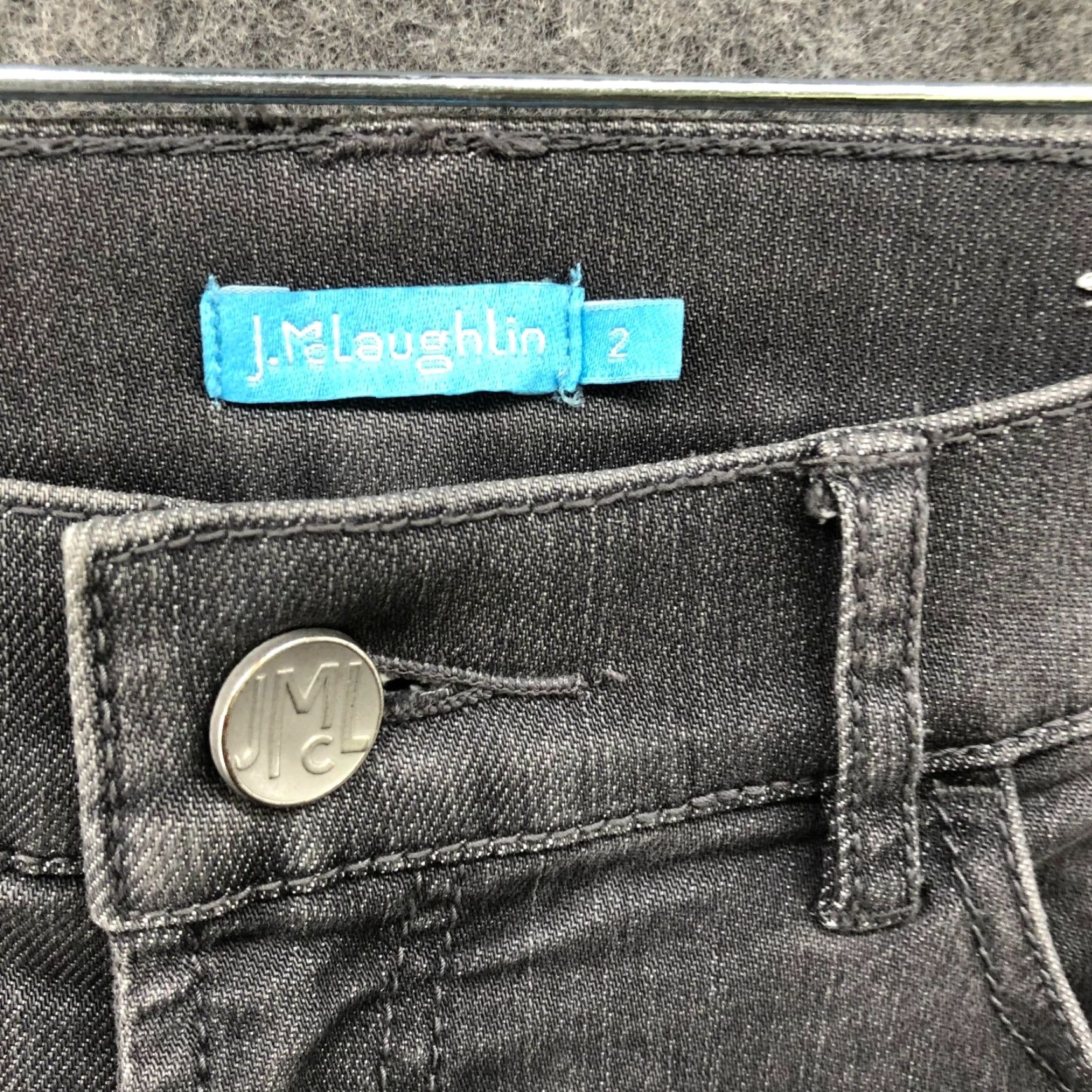 J.McLaughlin J. McLaughlin Cropped Wide Leg Jeans Womens 2 Gray Mid Rise Stretch Jeans Size 26" / US 2 / IT 38 - 5 Thumbnail