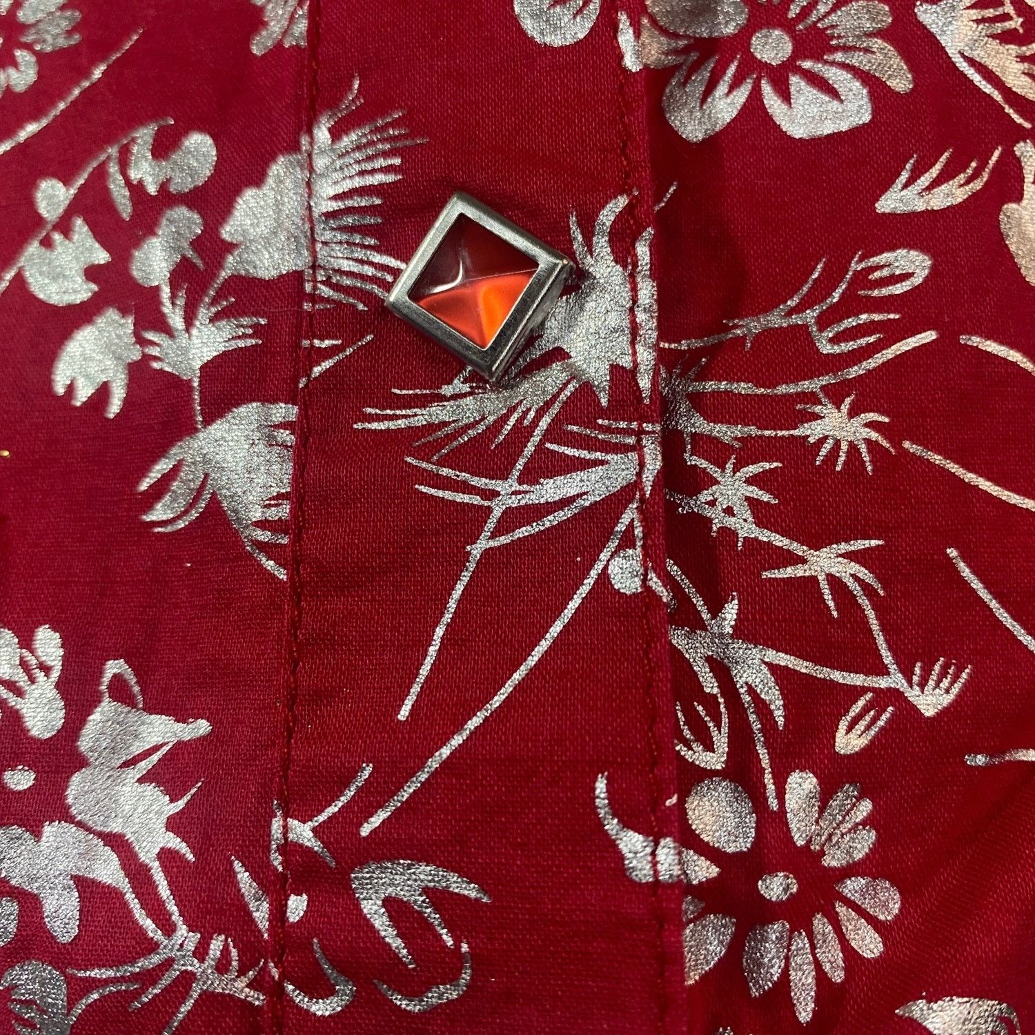 Roper Roper Fitted Jewel Snap Western Red Silver Shirt women sz S Size S / US 4 / IT 40 - 2 Thumbnail