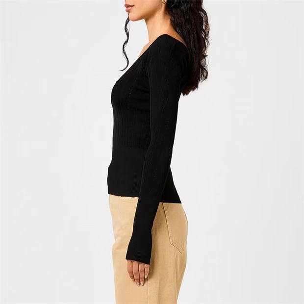Jacquemus o1g2r1mq1024 Long Sleeve T-Shirts in Black Size M / US 6-8 / IT 42-44 - 4 Thumbnail