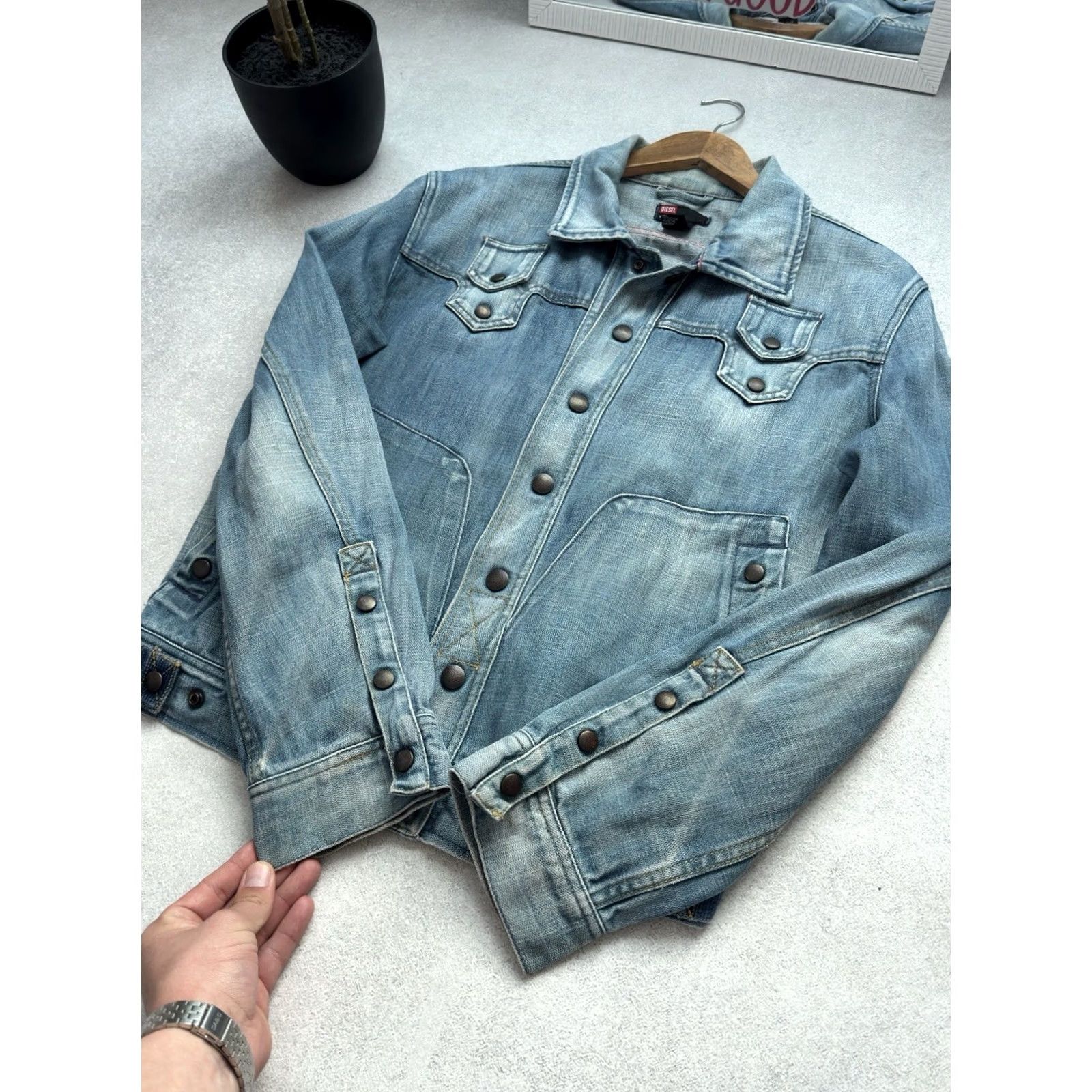 Diesel VINTAGE Diesel Denim Jeans Jacket Button Up Blue 90s Men L blue Jeans Jacket Diesel Shirts Size US 33 - 7 Thumbnail