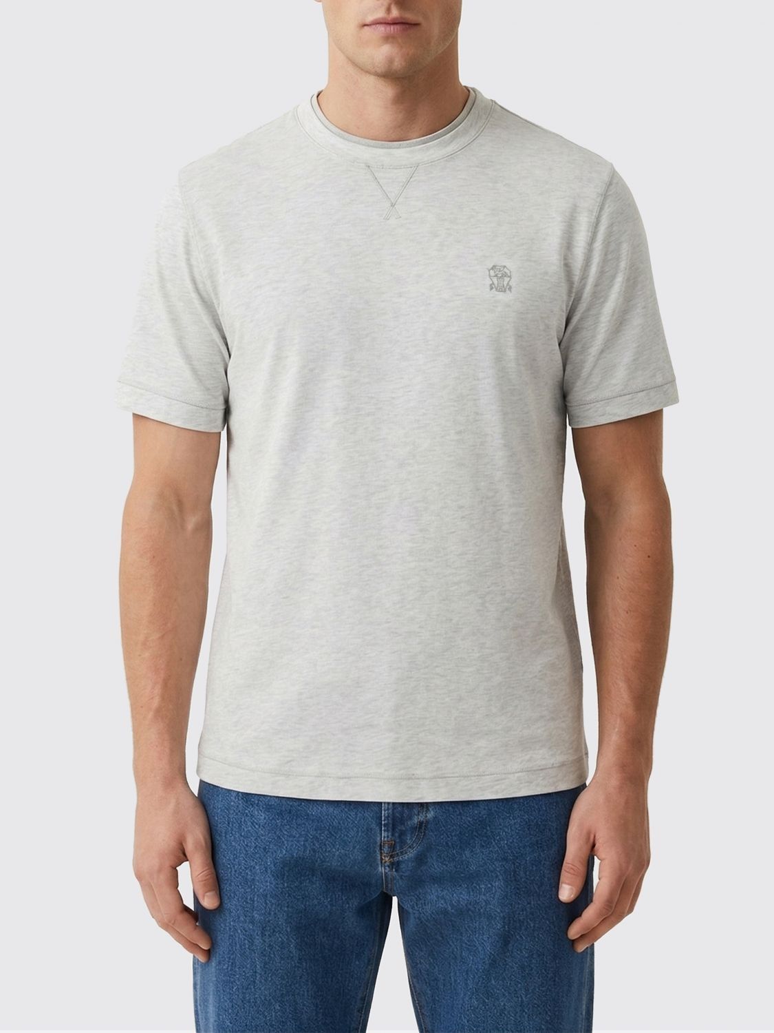 Brunello Cucinelli Brunello Cucinelli T-Shirt Men Grey Size US XXL / EU 58 / 5 - 1 Thumbnail