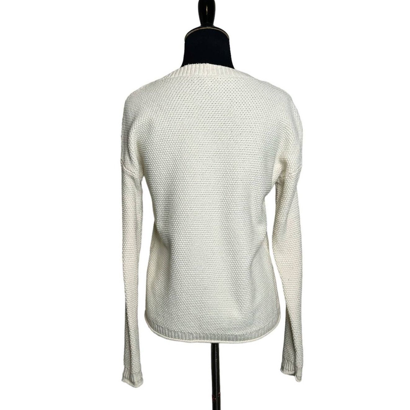 Madewell Madewell ivory crew neck honeycomb knit sweater size XS Size XS / US 0-2 / IT 36-38 - 2 Thumbnail