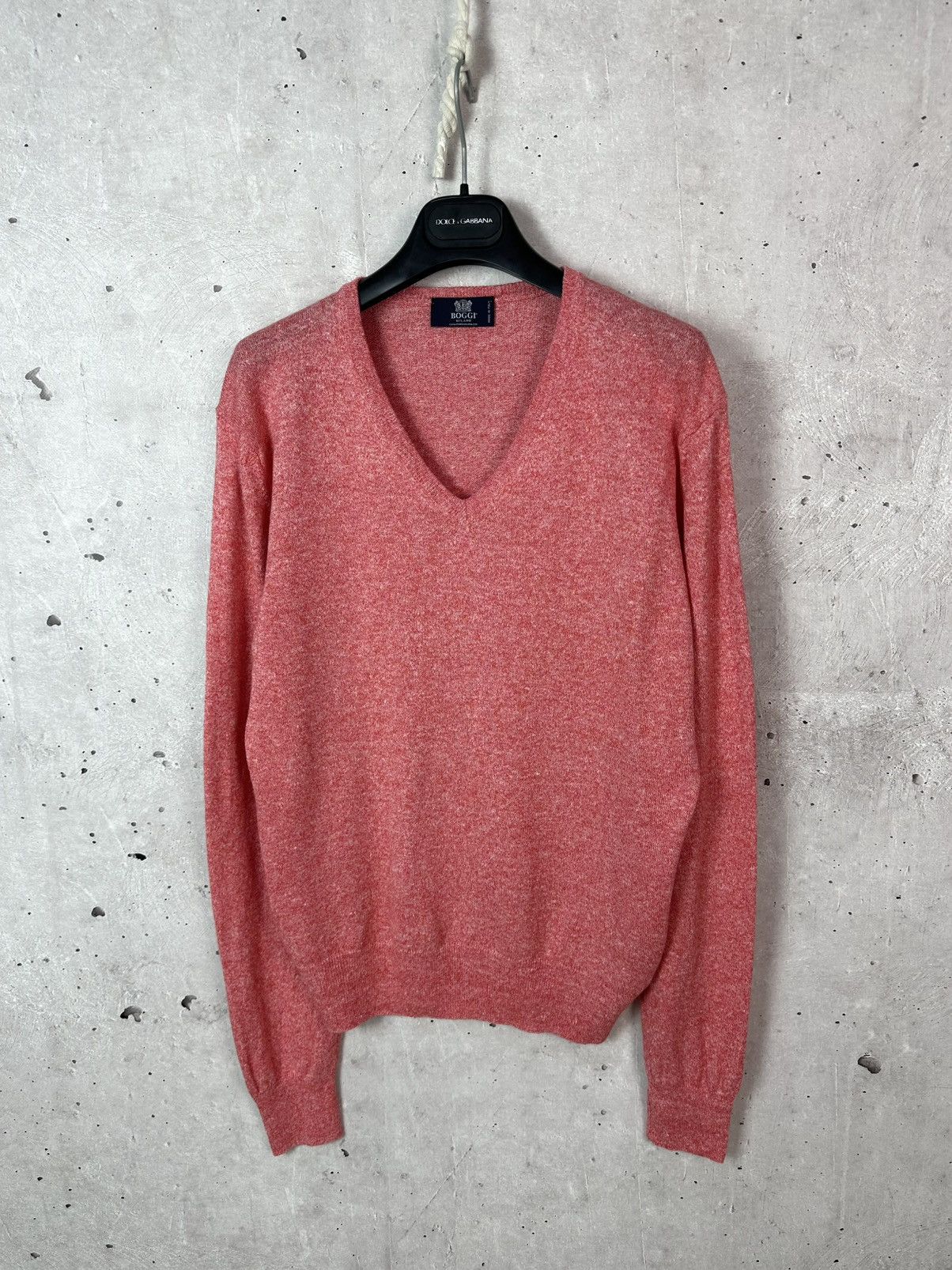 Boggi Boggi Coral Knit Cotton-Linen Blend V-Neck Men’s Sweater Size US S / EU 44-46 / 1 - 1 Thumbnail