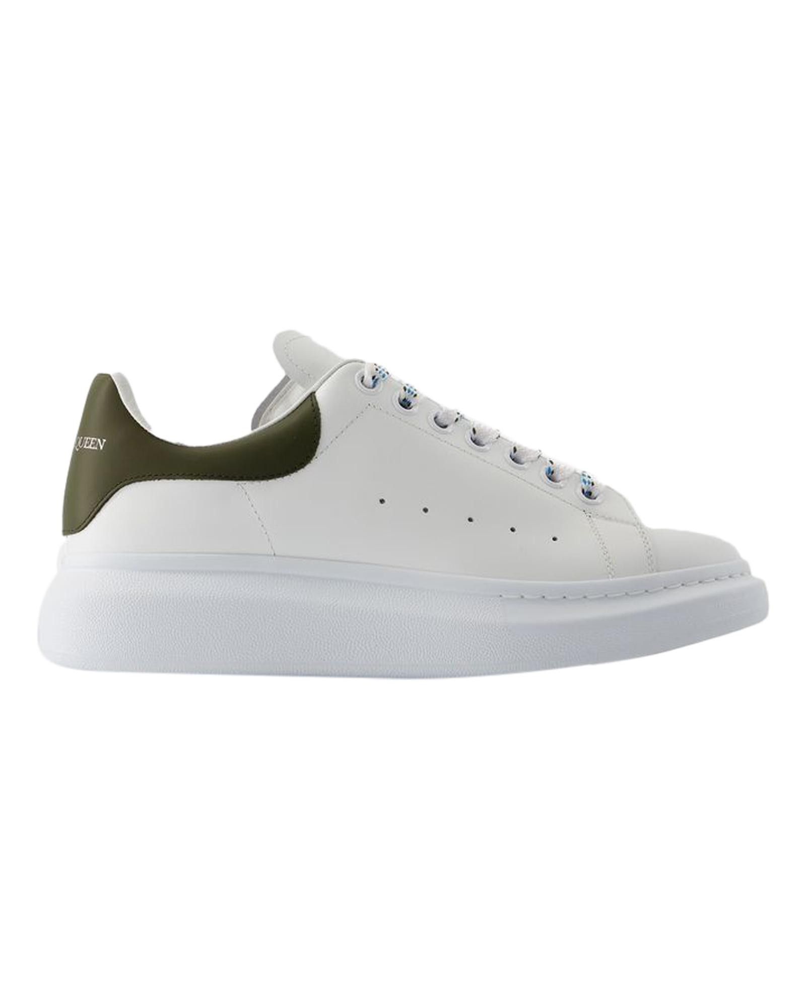 image of Alexander Mcqueen Smooth Leather Oversized Sneakers With Rubber Sole in White, Men's (Size 11)