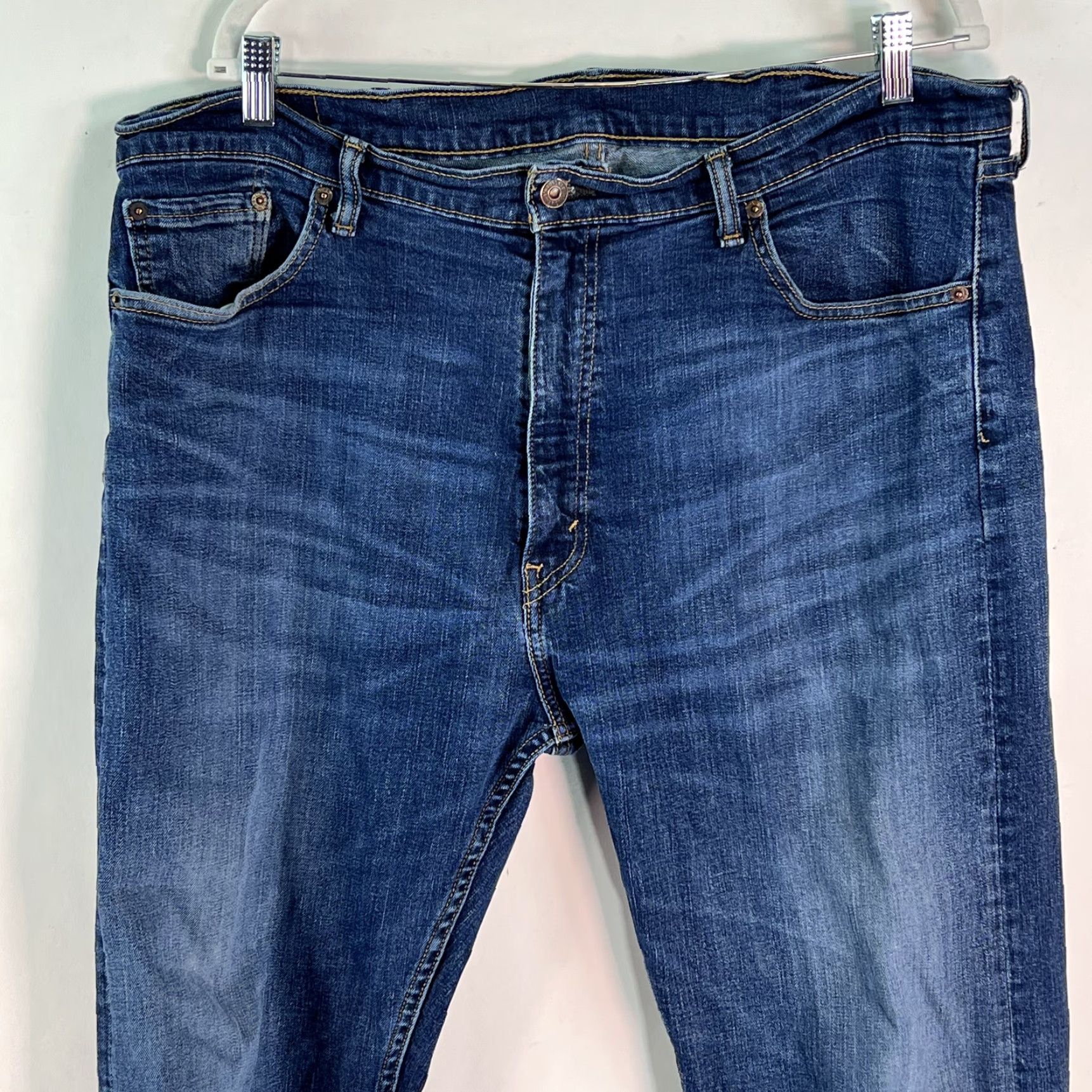 Levi's Levi's Jeans Mens Mid Rise Classic Straight Leg 505 Stretch Blue Denim 40X32 Regular Belt Loops 5-Pocket Design Mens Size US 40 / EU 56 - 2 Thumbnail