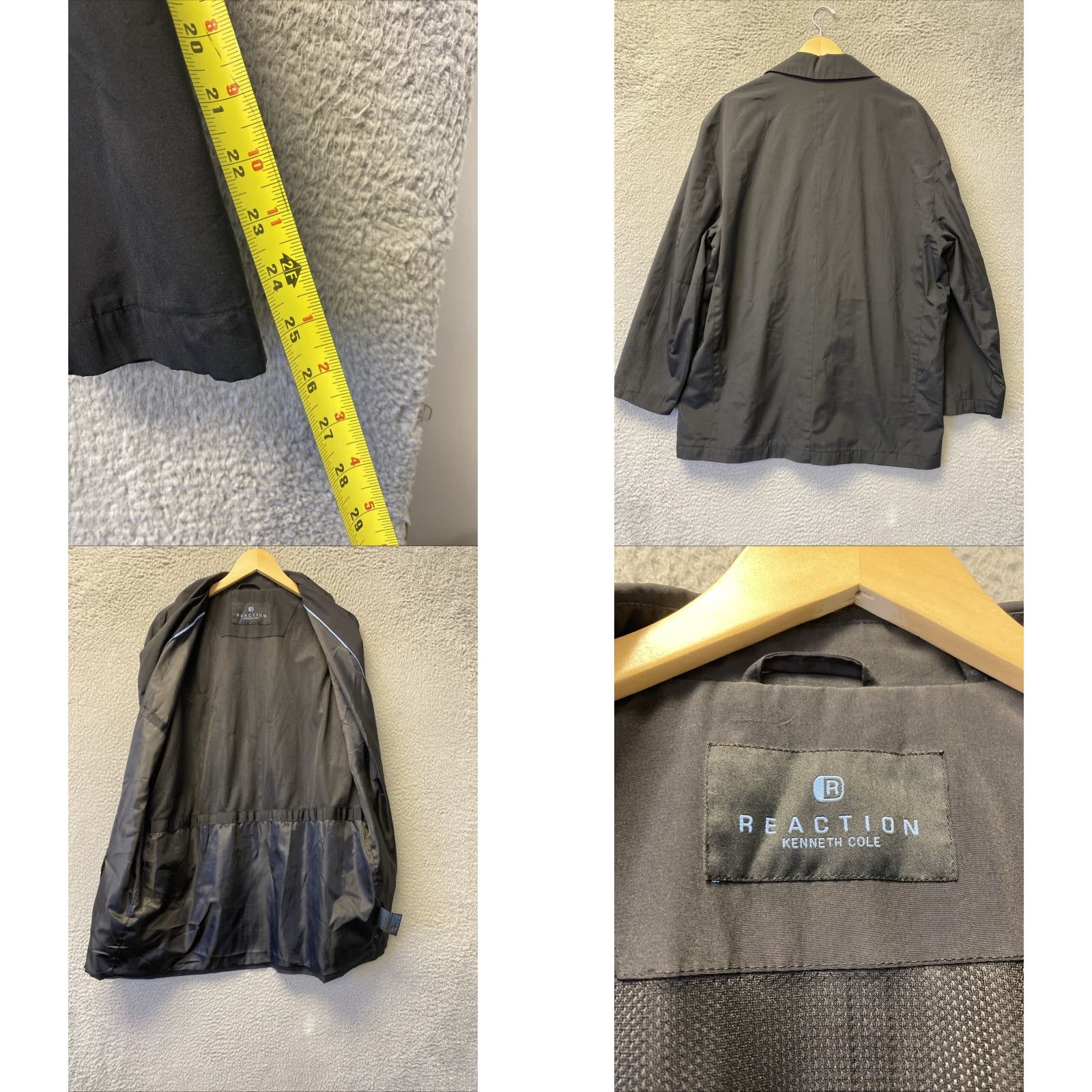 Kenneth Cole Kenneth Cole Coat Men L Wool Polyester Overcoat Shawl Button Zip Black Mid-Length Casual Business Travel Size US L / EU 52-54 / 3 - 8 Thumbnail