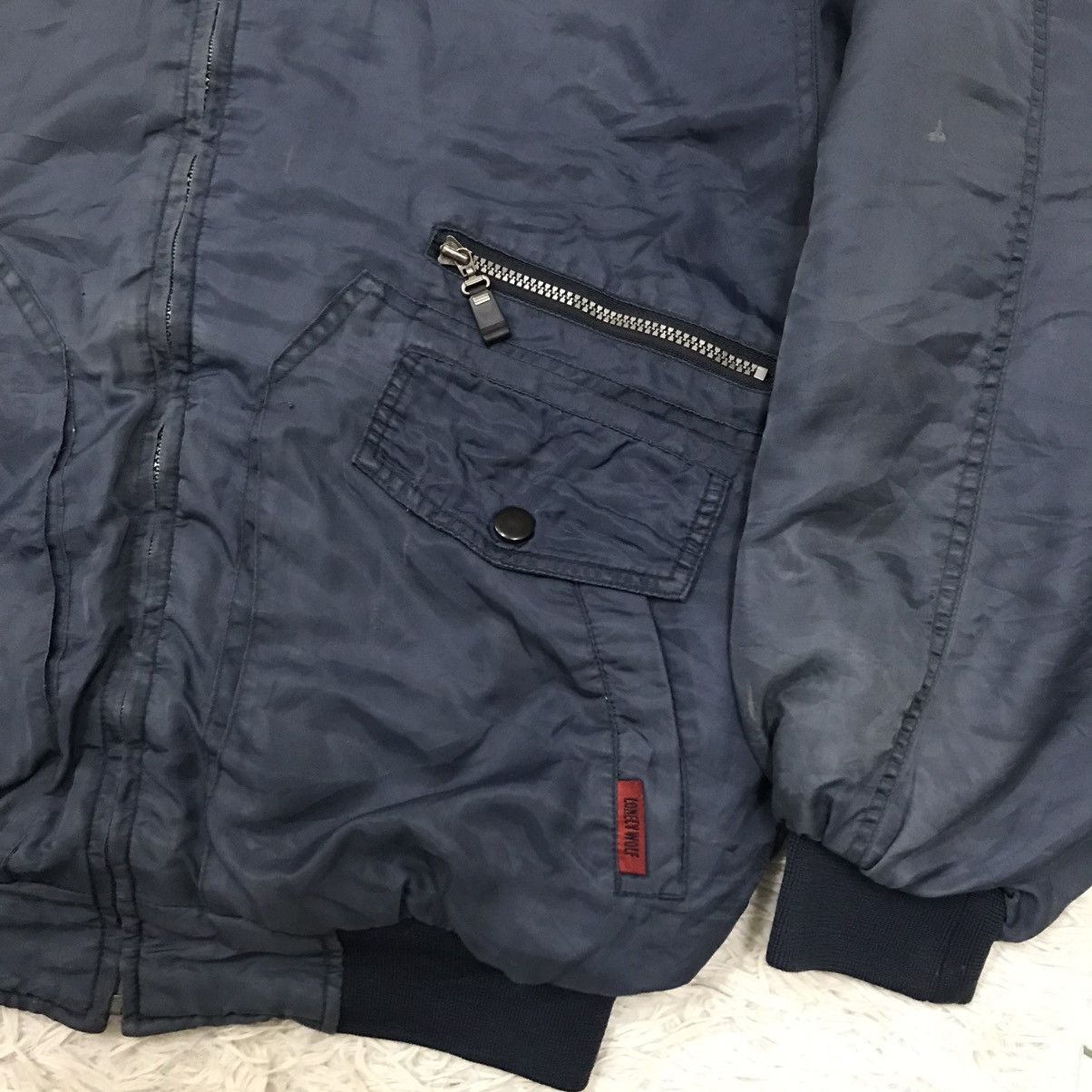 Japanese Brand Vintage Lonely Wolf Double Pocket Zipper Bomber Jacket Size US L / EU 52-54 / 3 - 8 Thumbnail