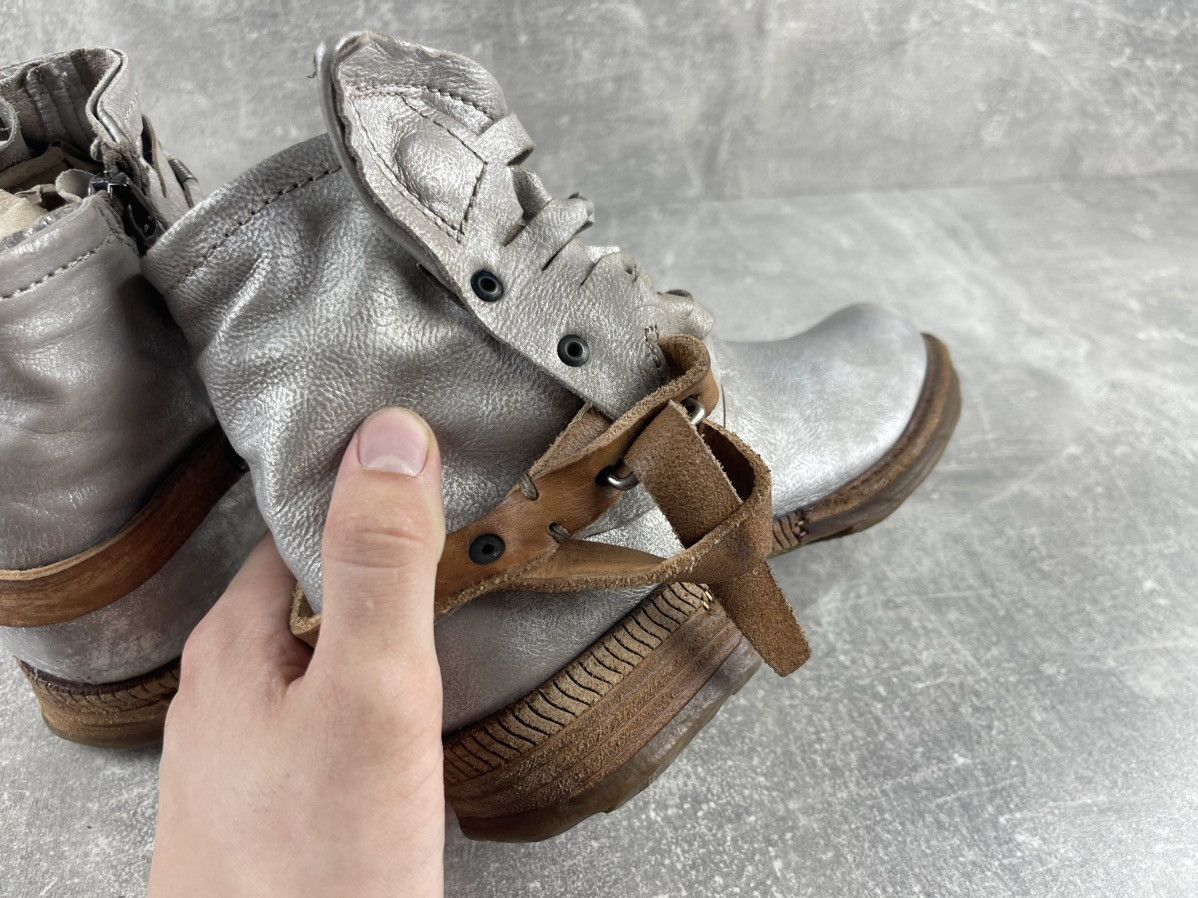 Vintage A.S.98 Archive Silver Straps Glitter Leather Boots Size US 7 / IT 37 - 6 Thumbnail