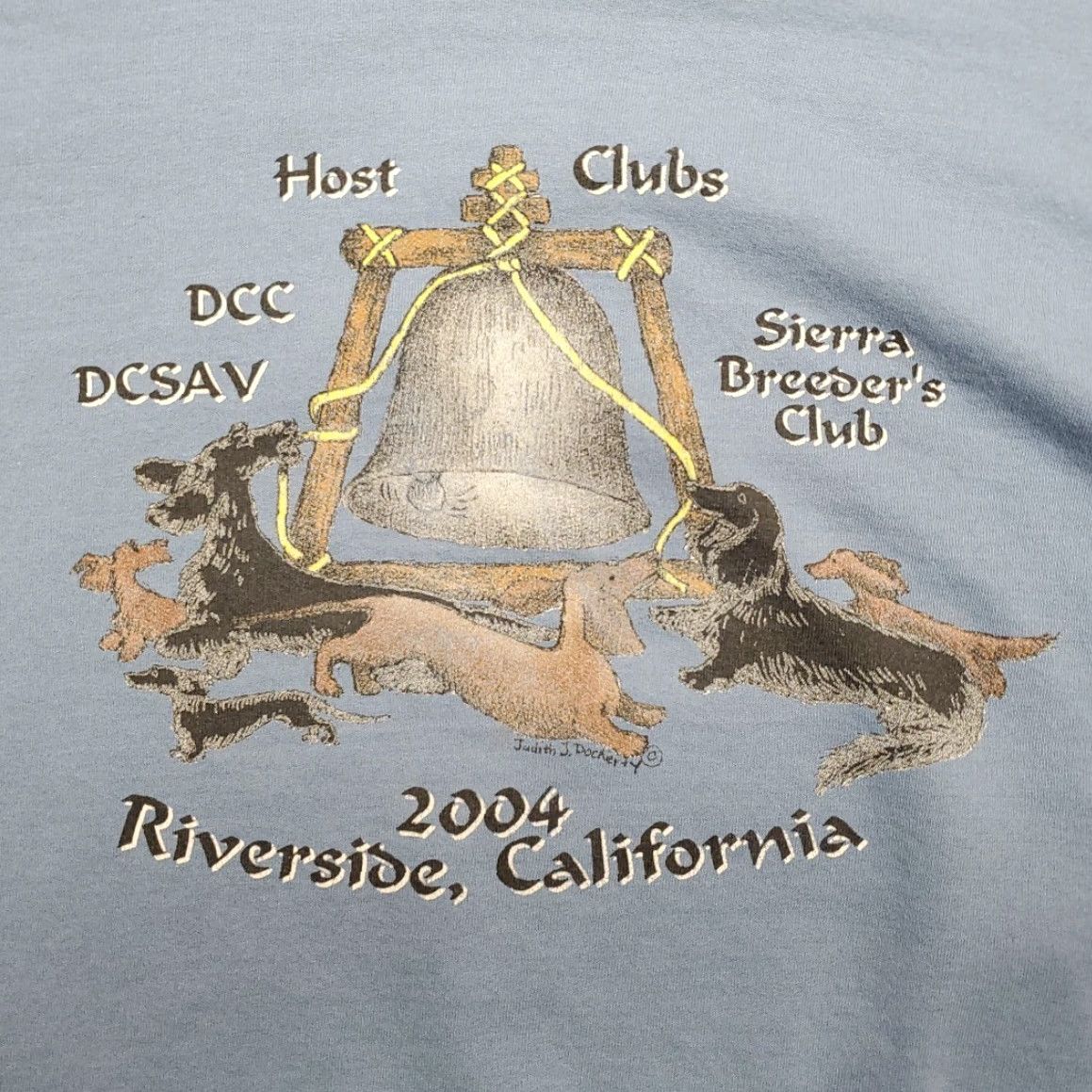 Hanes VTG Hanes Sweatshirt XL Blue Dog Long Sleeve Men Crew Neck Pullover Fleece Cotton Polyester Solid 2004 Cali DCC DCSAV Breeders Club Size US XL / EU 56 / 4 - 2 Thumbnail