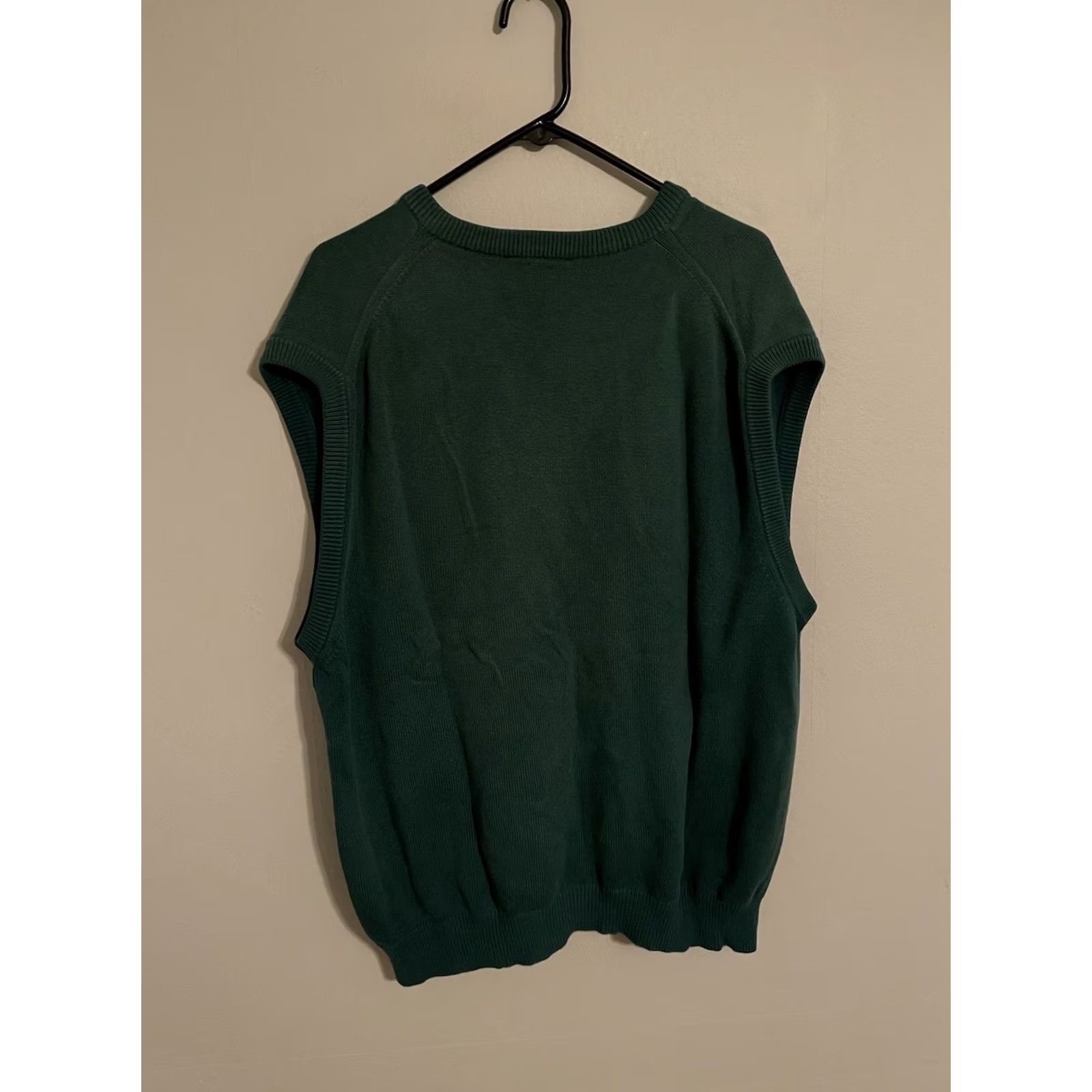 Izod VINTAGE Izod Green Cotton Knit Golf Sweater Vest - Men's L Size US L / EU 52-54 / 3 - 3 Thumbnail