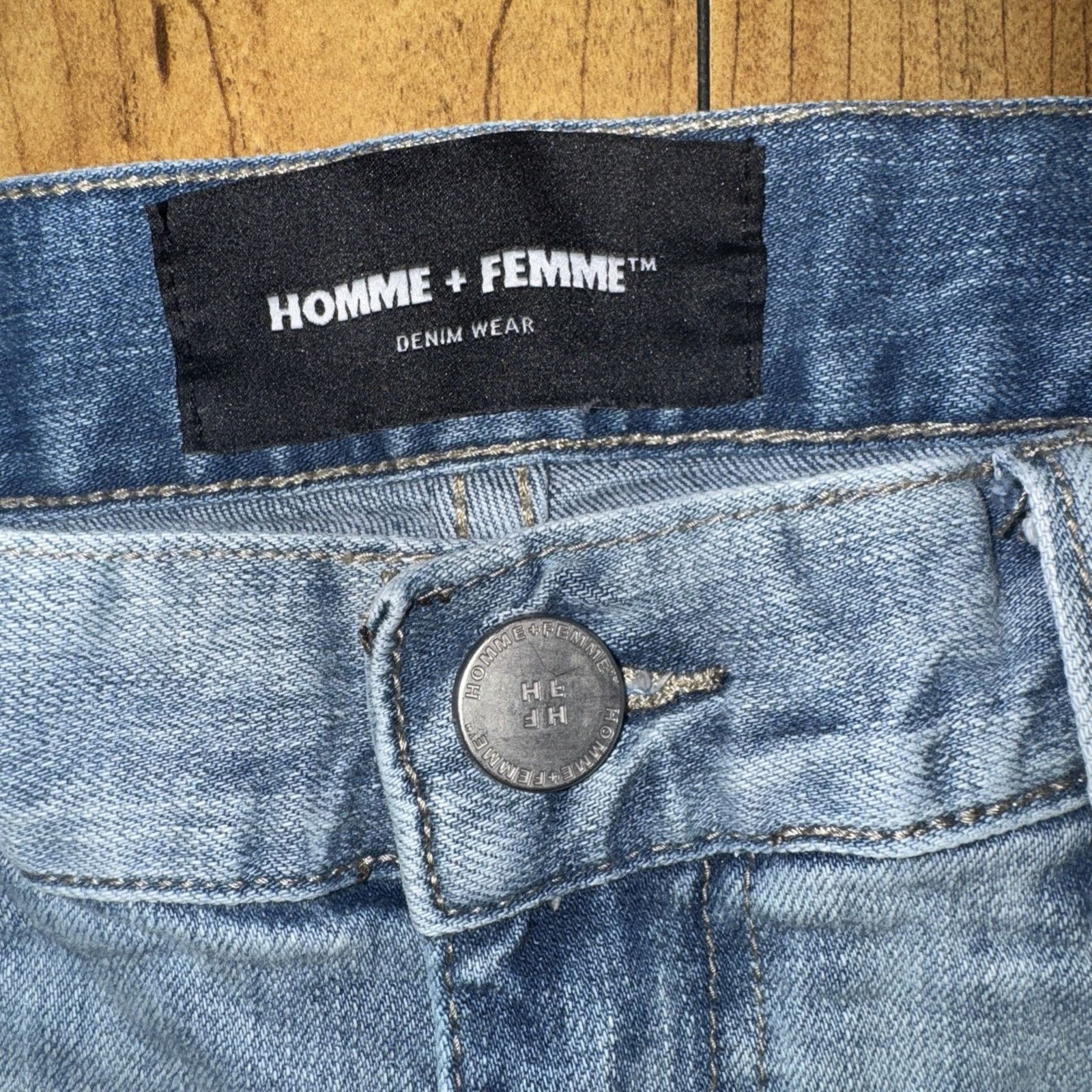 Homme + Femme La × Hypebeast Homme Femme Blue Skinny Jeans 30x32 Printed Denim Size US 30 / EU 46 - 3 Thumbnail